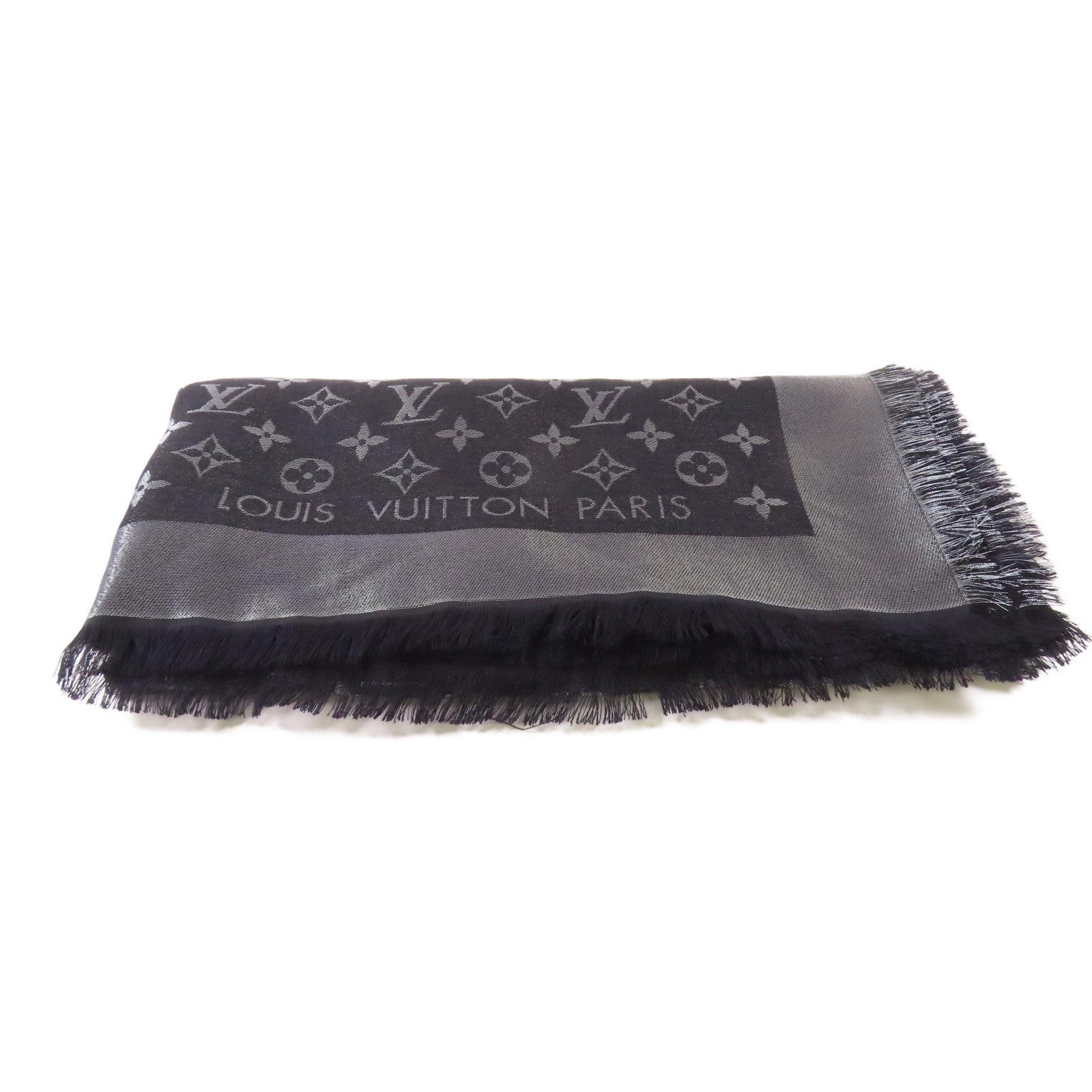 LOUIS VUITTON 絲質/羊毛Monogram Shing Scarf圍巾