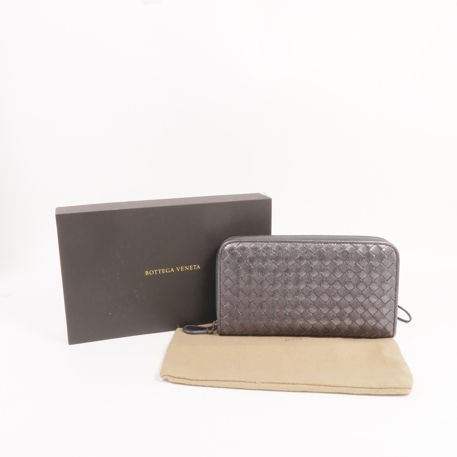 BOTTEGA VENETA 織紋皮革Zipped Long Wallet長錢包