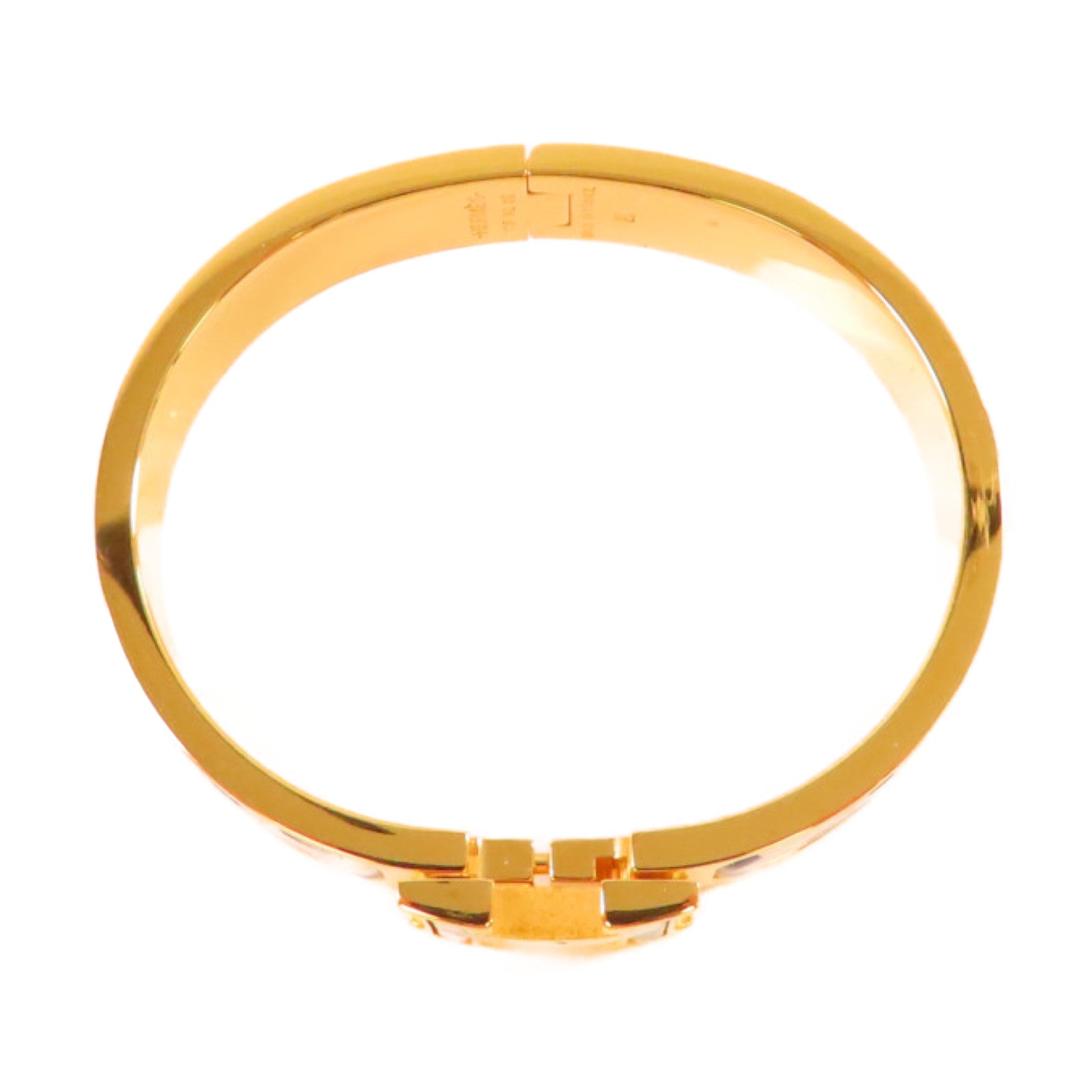 HERMES 金屬/琺瑯Clic H Bracelet手鐲白色/藍色/啡色/金色