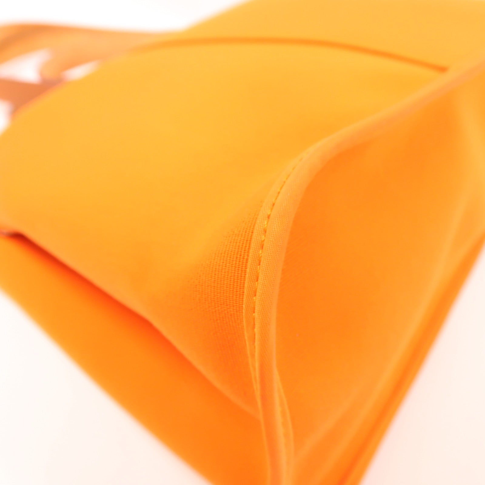 HERMES 帆布Cabag銀扣手挽肩背兩用袋Orange