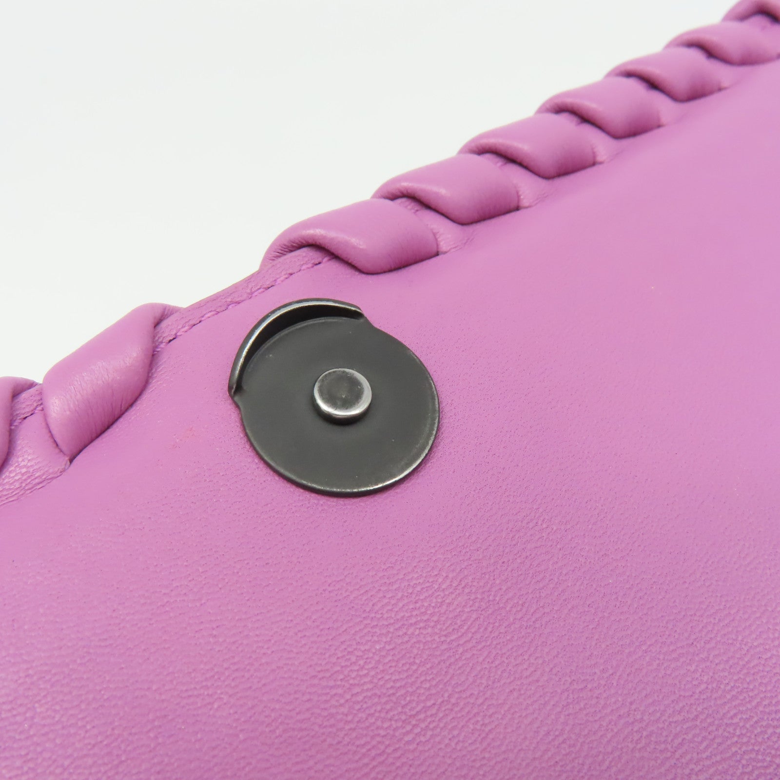 BOTTEGA VENETA 織紋皮革Baby Olimpia Shoulder Bag鏈帶肩背袋紫粉色