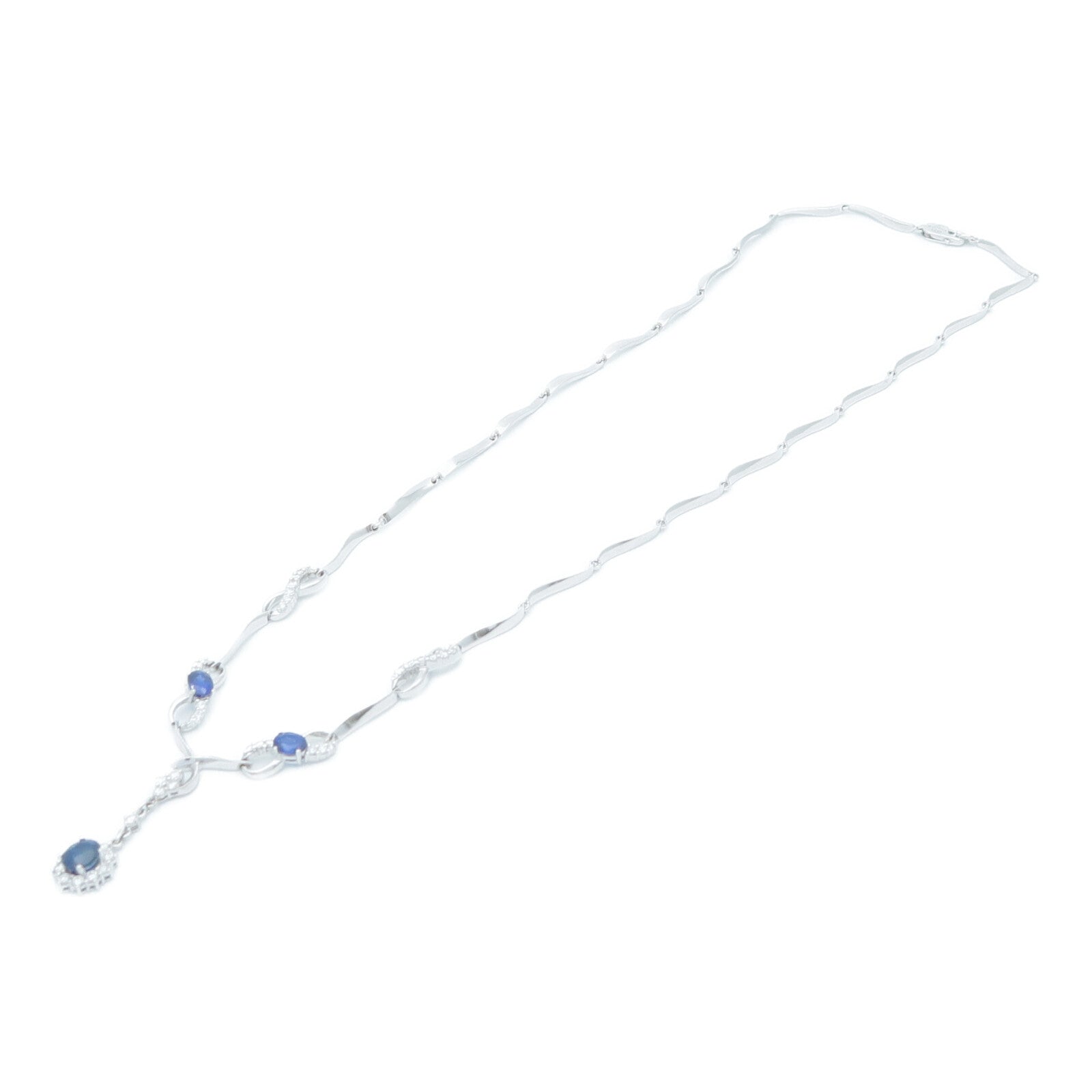 JEWELRY 18K白金Sapphire Diamond Necklace藍寶石/鑽石項鍊