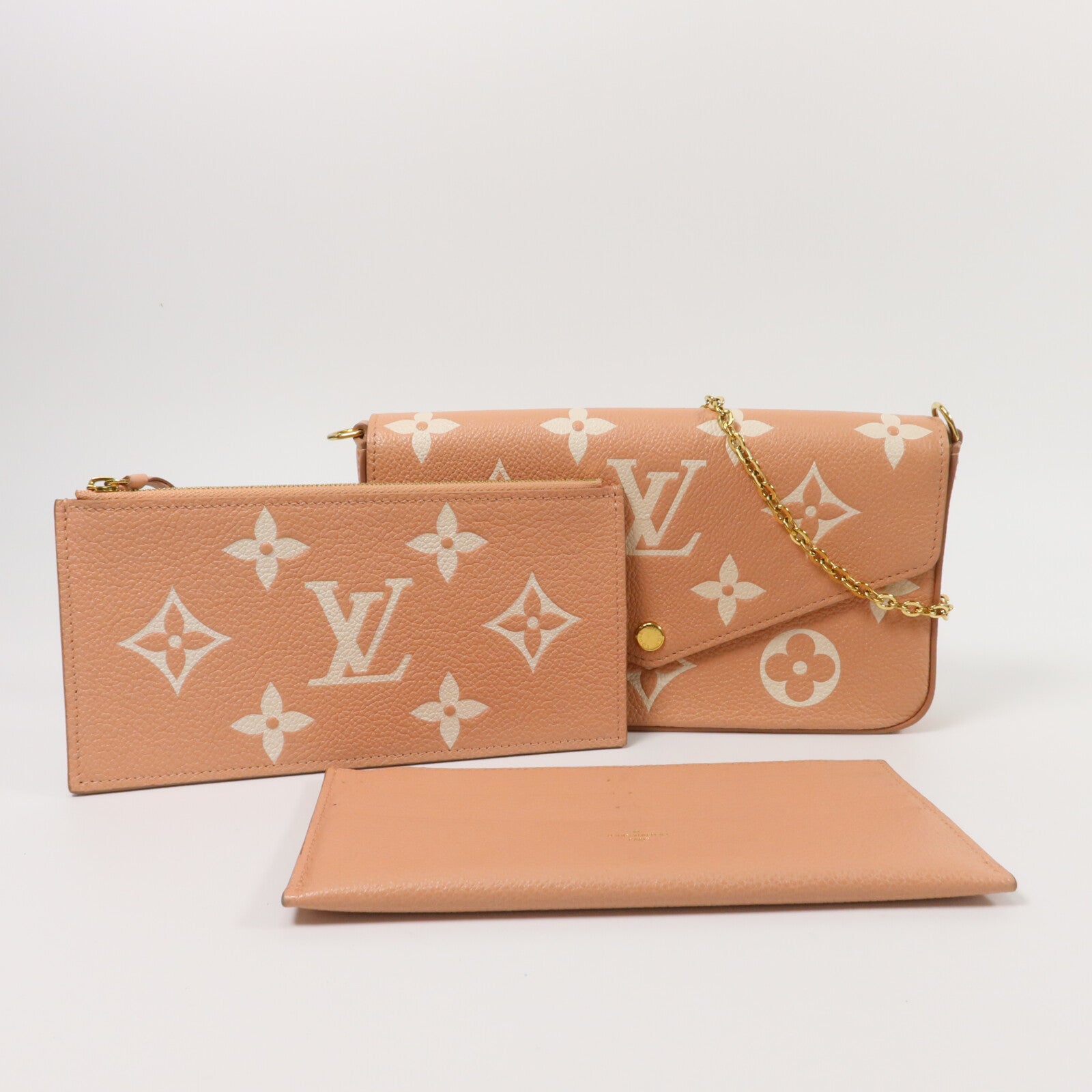 LOUIS VUITTON Monogram Empreinte Pochette Felicie鏈帶肩背袋