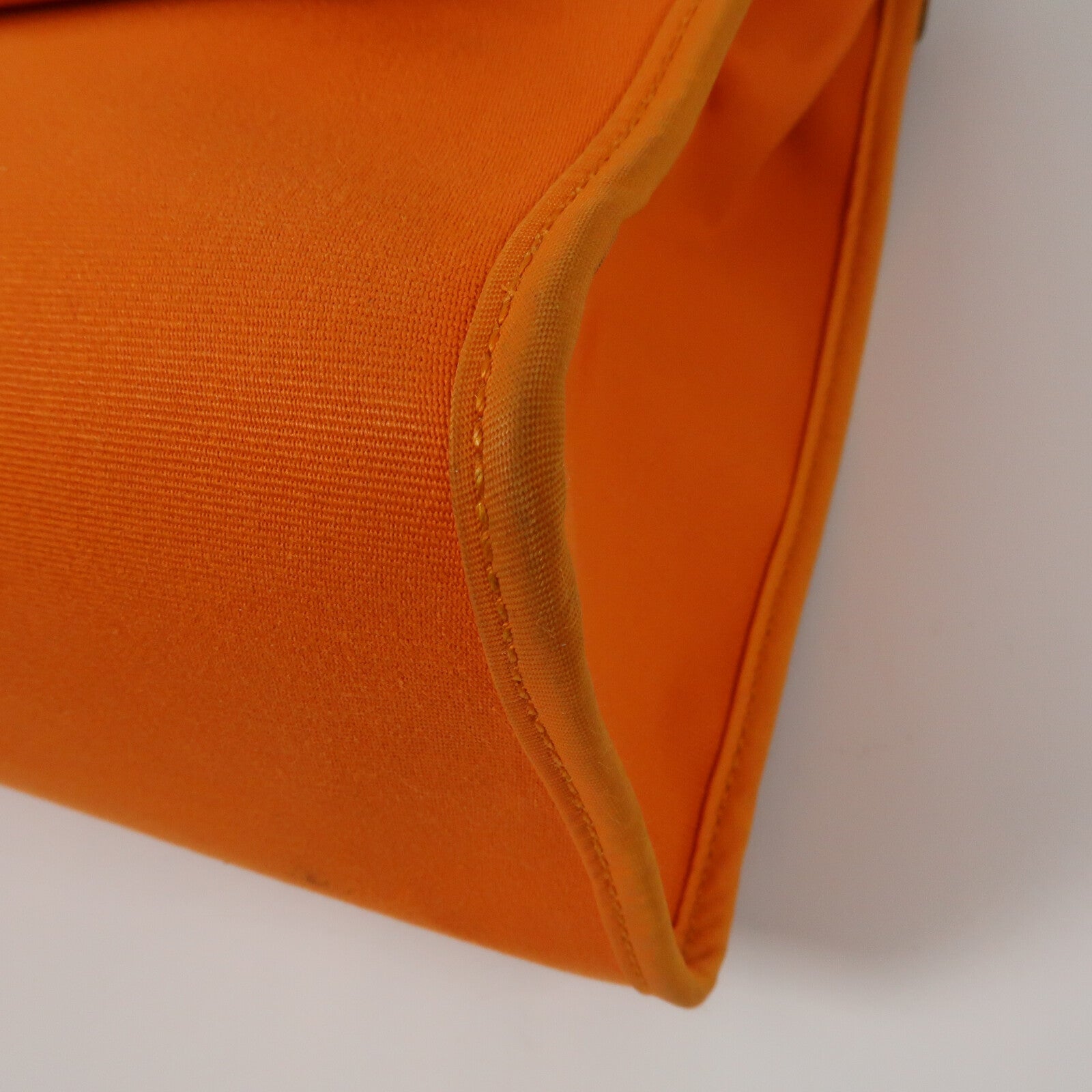 HERMES 帆布Herbag PM銀扣手挽肩背兩用袋Orange