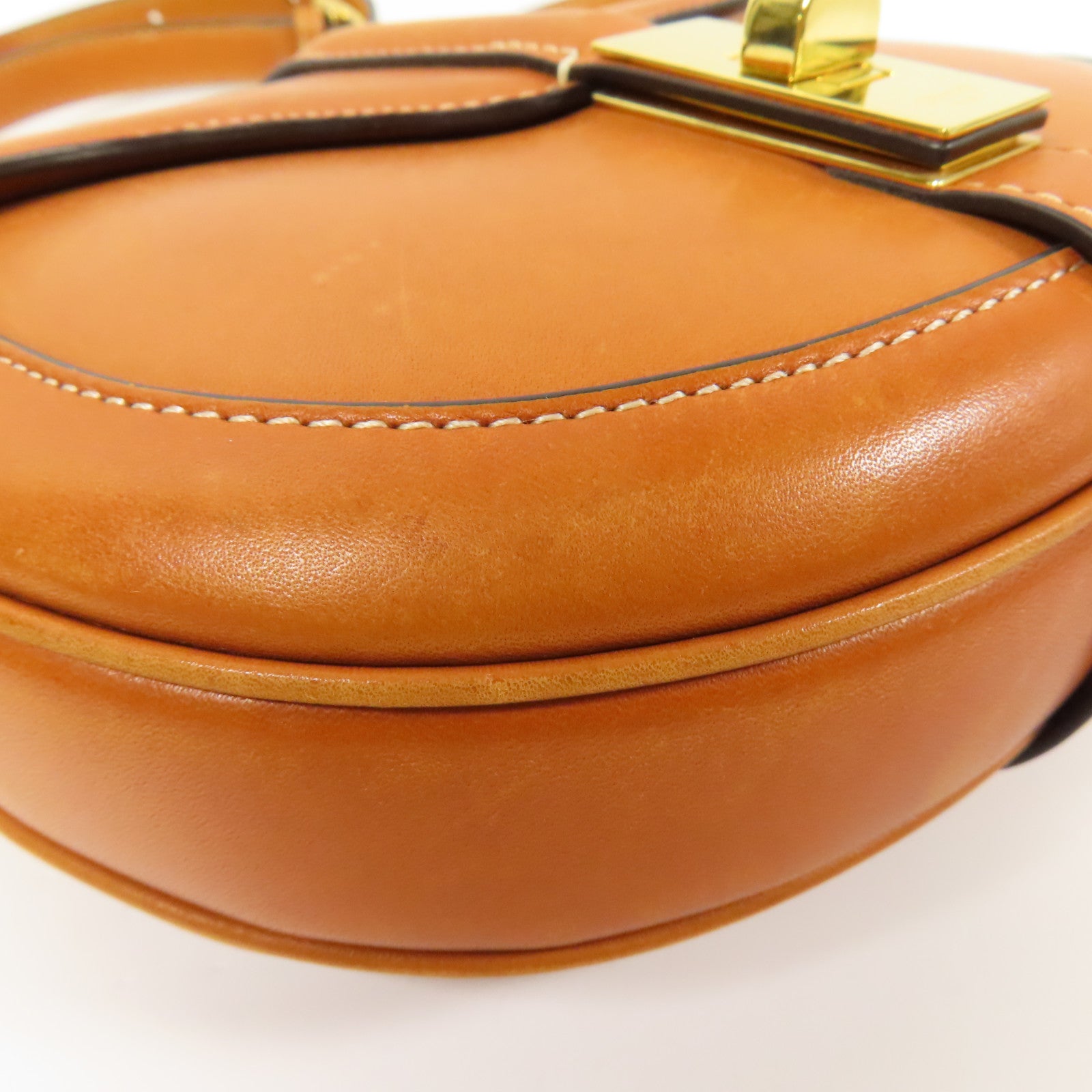 CELINE 牛皮皮革Besace 金扣肩背袋