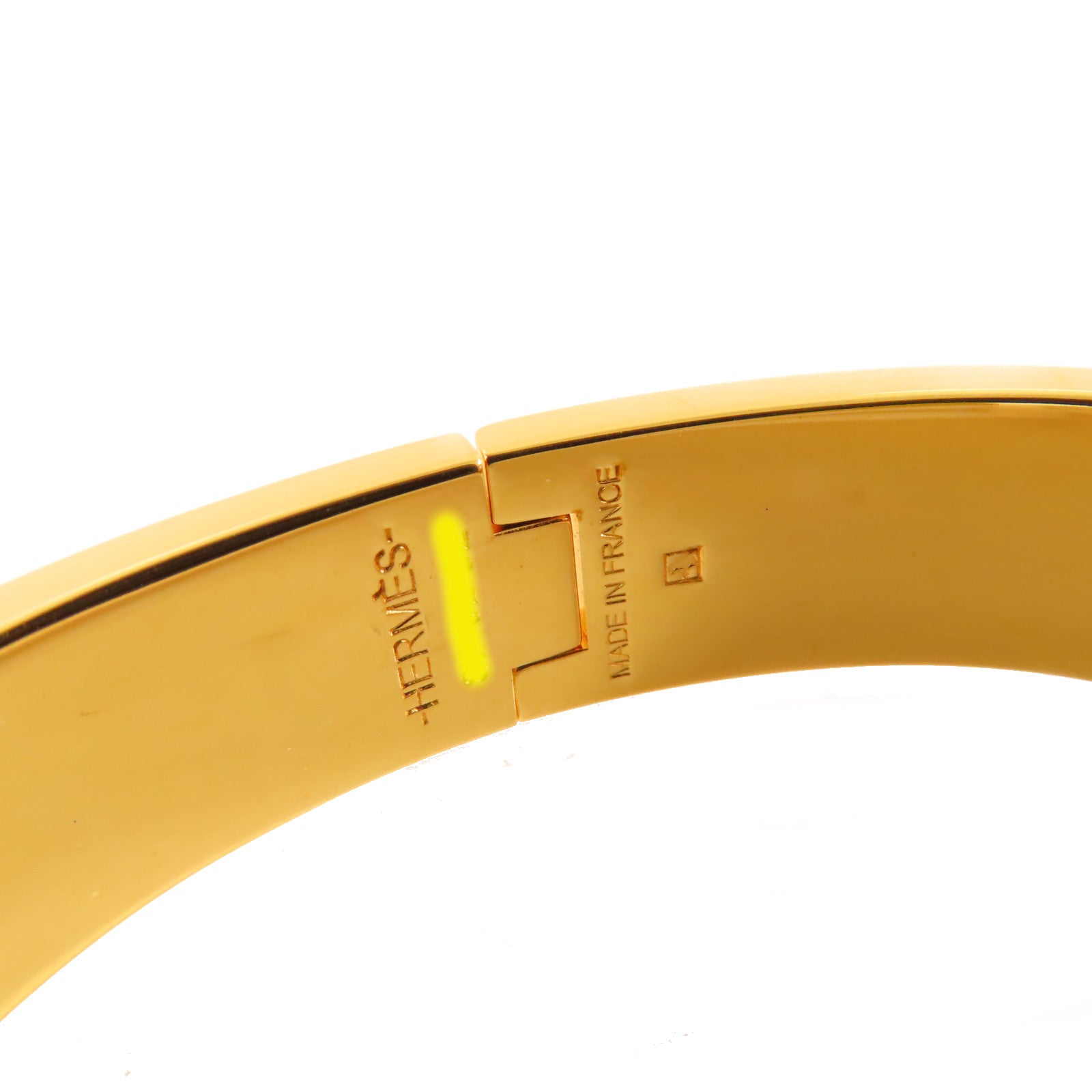 HERMES 金屬/琺瑯Clic H Bracelet手鐲白色/藍色/啡色/金色
