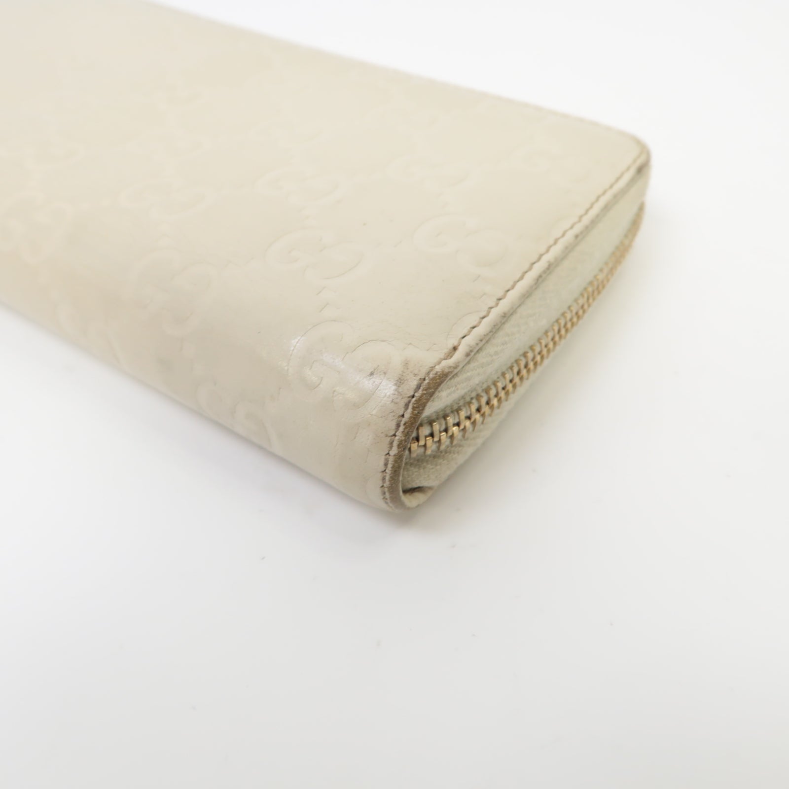 GUCCI 【激減優惠】皮革Long Wallet金扣長錢包白色