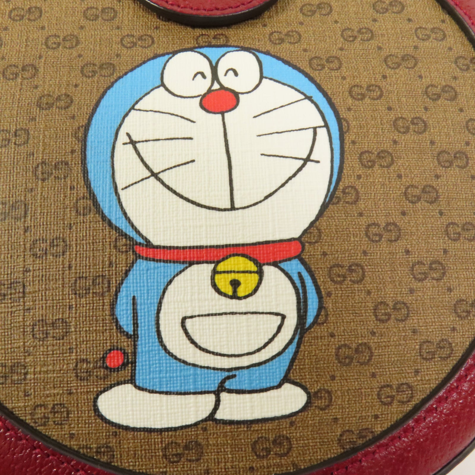 GUCCI 塗層帆布Gucci x Doraemon金扣肩背袋