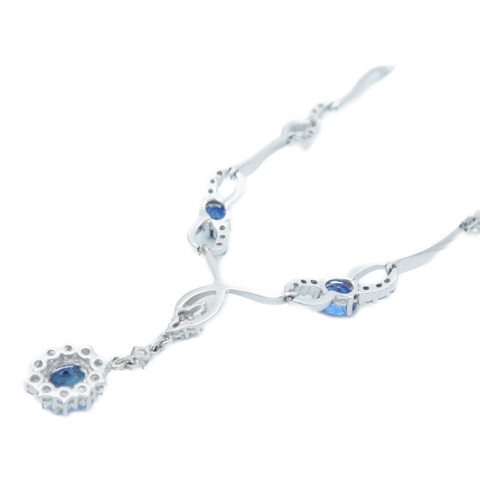 JEWELRY 18K白金Sapphire Diamond Necklace藍寶石/鑽石項鍊