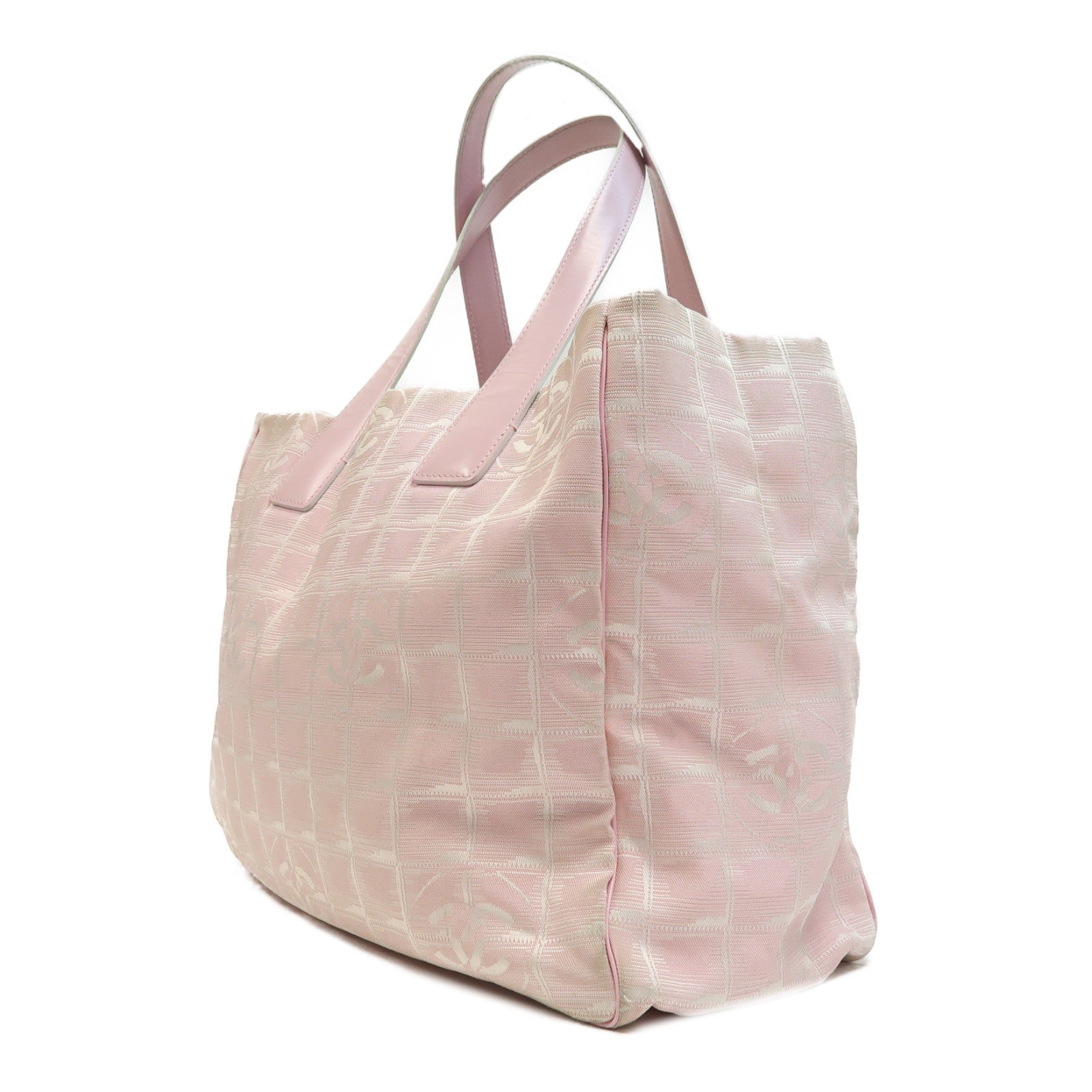 CHANEL 【激減優惠】尼龍New Travel Line Tote Bag金扣手挽袋粉紅色