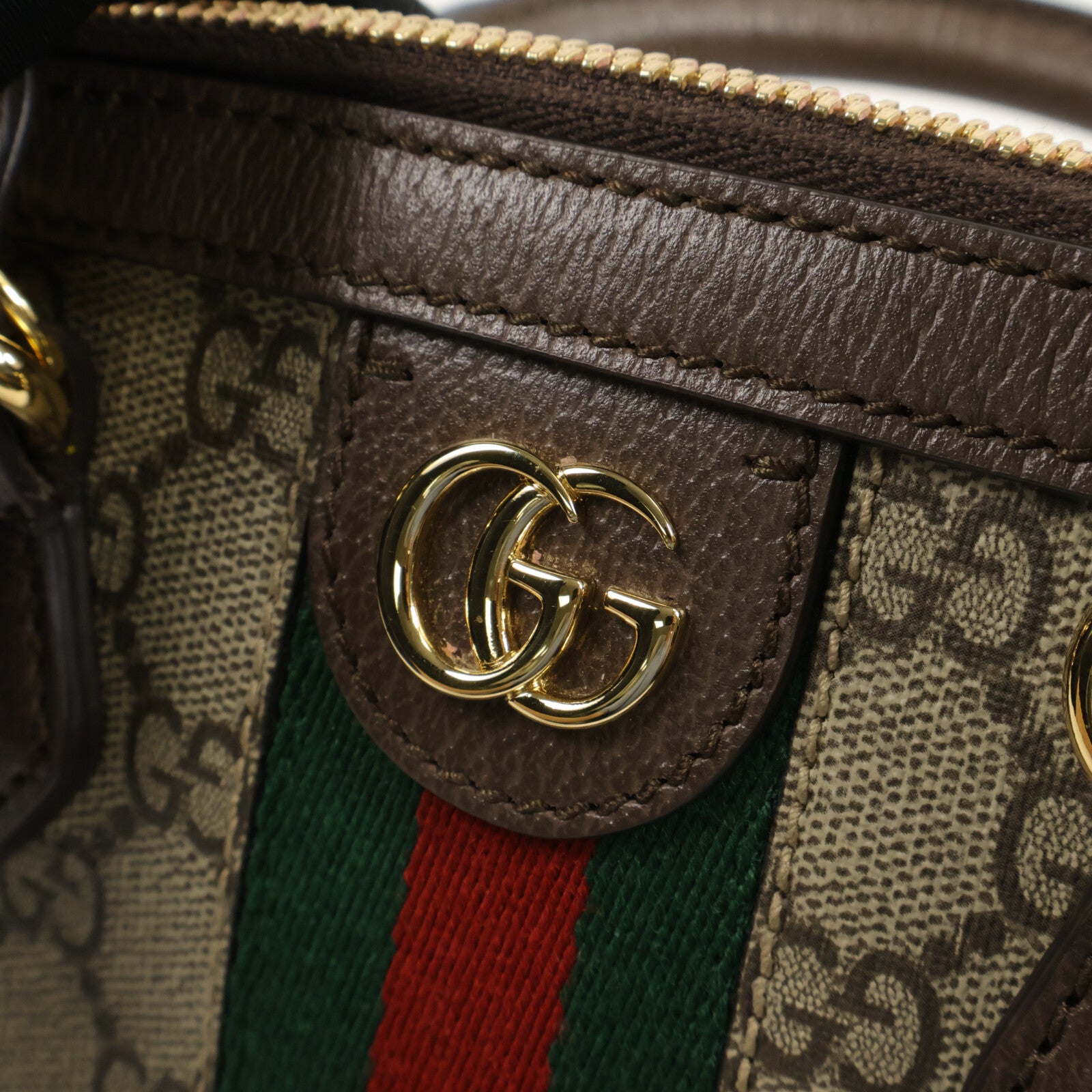 GUCCI 塗層帆布Ophidia GG Mini Top Handle手挽肩背兩用袋