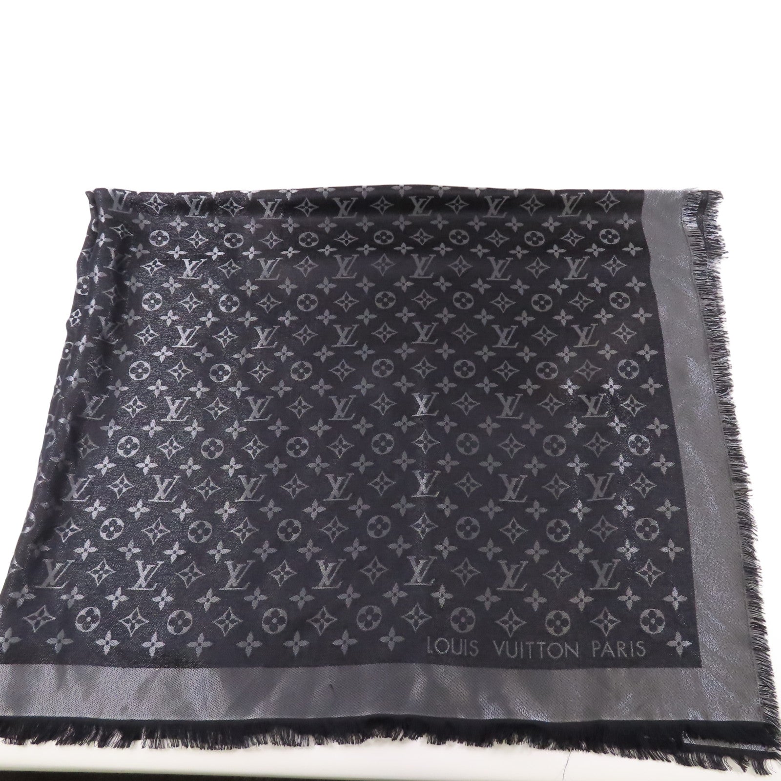 LOUIS VUITTON 絲質/羊毛Monogram Shing Scarf圍巾