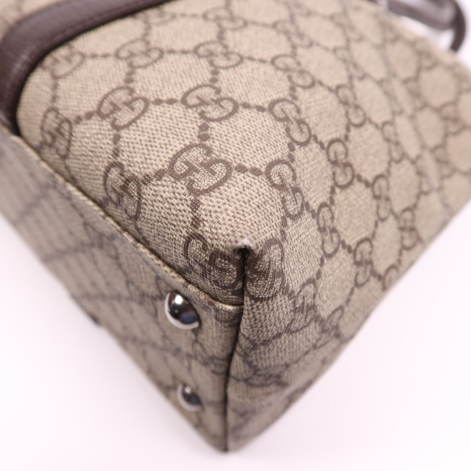 GUCCI 塗層帆布Tote銀扣肩背袋