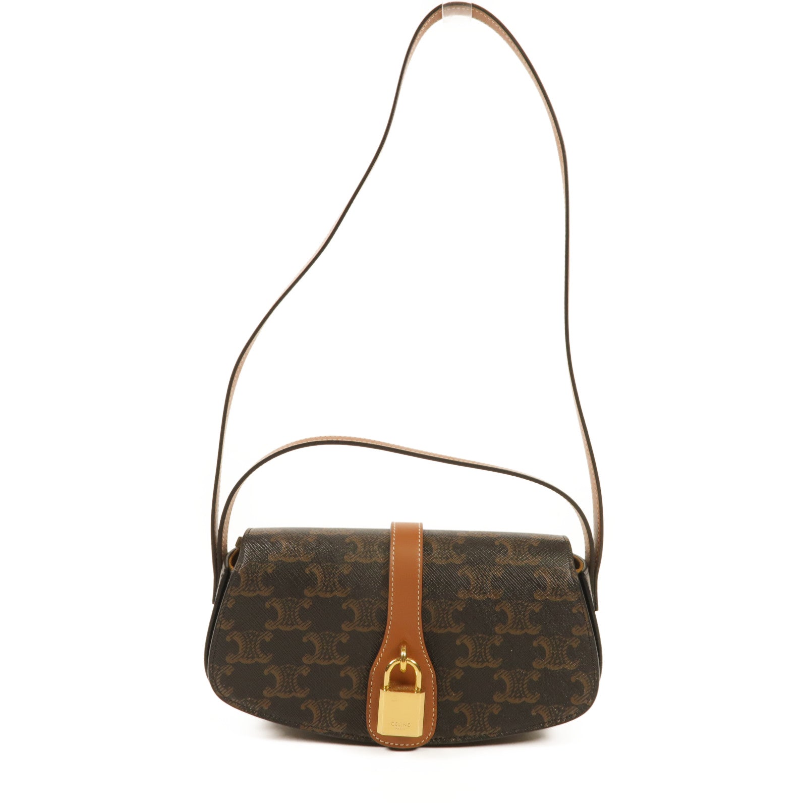 CELINE 塗層帆布Shoulder Bag金扣肩背袋