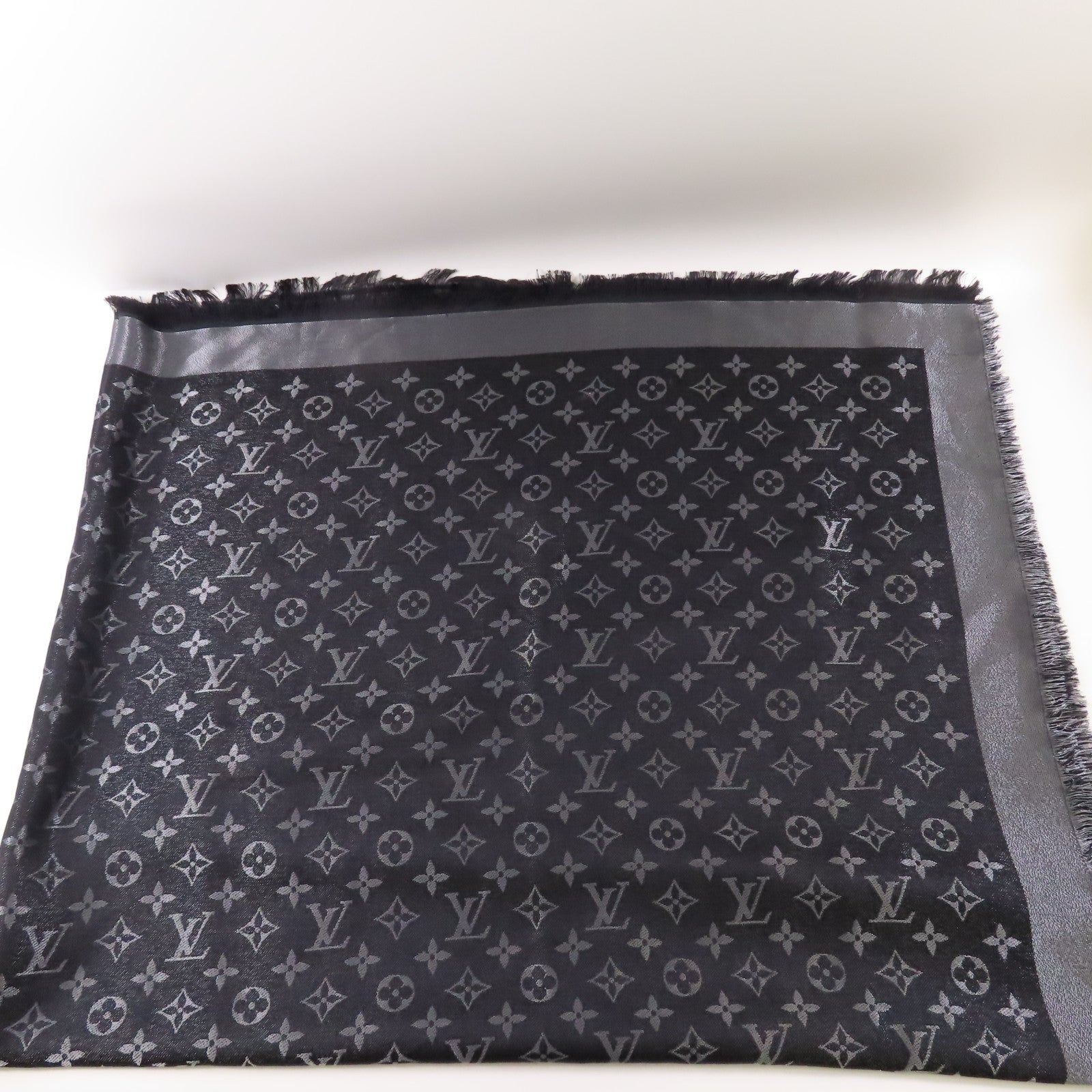 LOUIS VUITTON 絲質/羊毛Monogram Shing Scarf圍巾