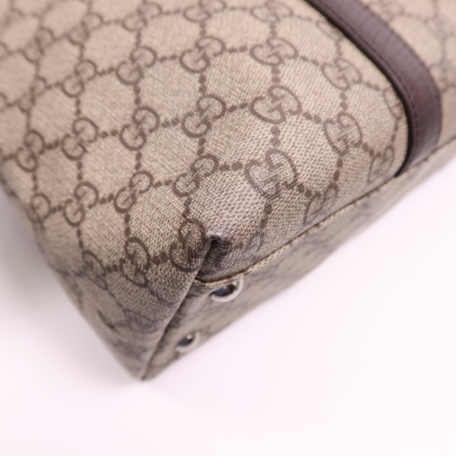 GUCCI 塗層帆布Tote銀扣肩背袋