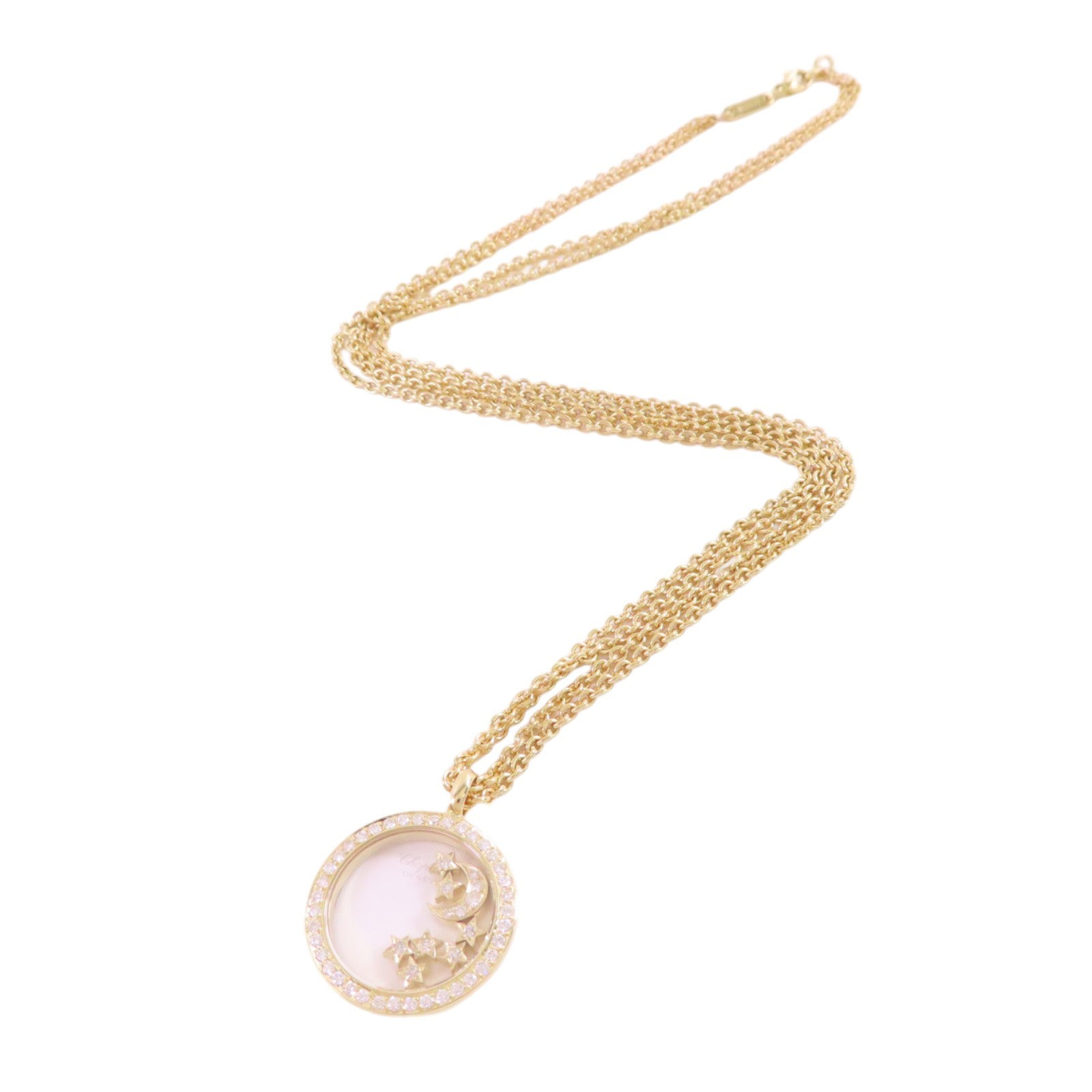 Chopard 18K黃金/鑽石Happy Diamonds Moon & Stars Necklace項鏈