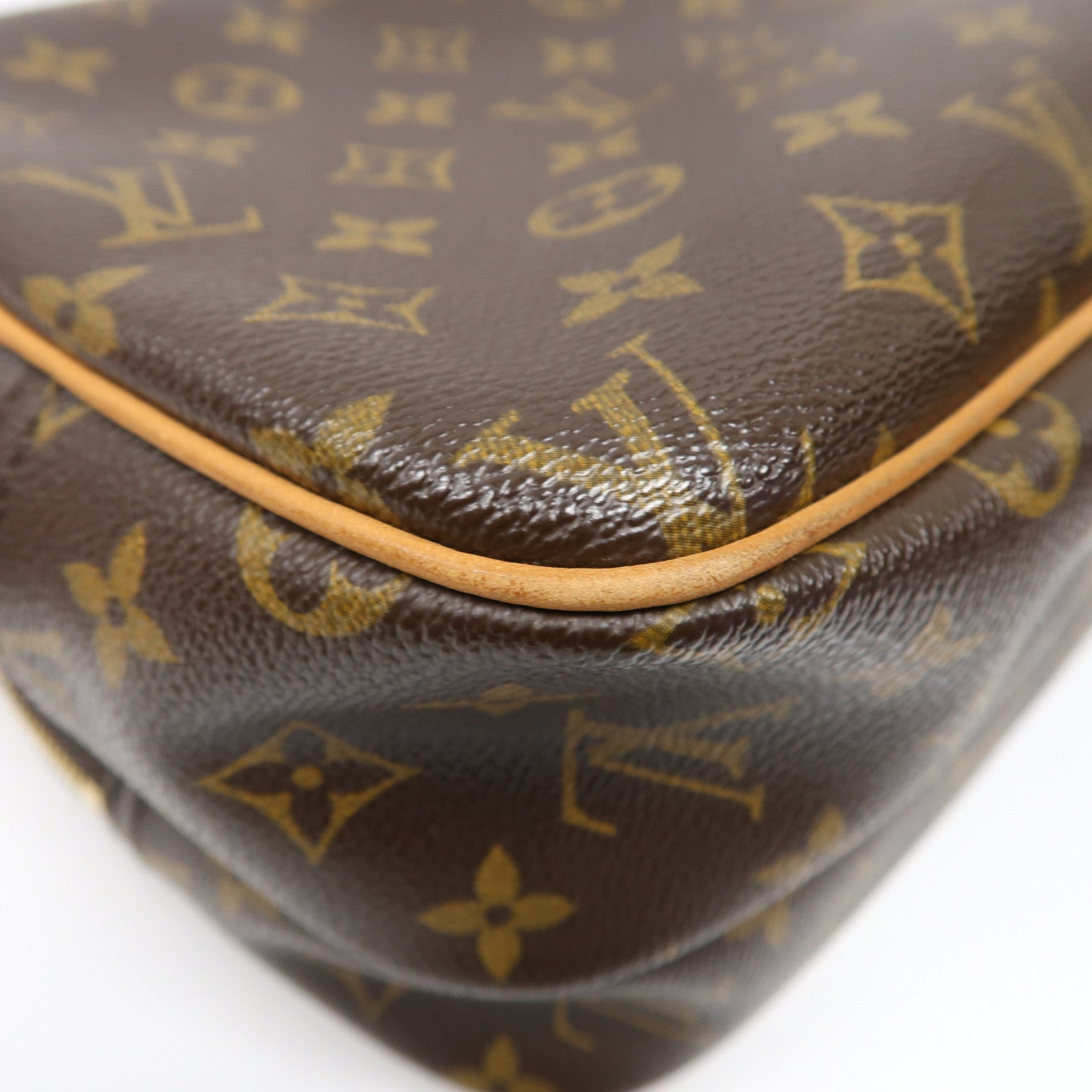 LOUIS VUITTON Monogram Reporter PM金扣肩背袋啡色