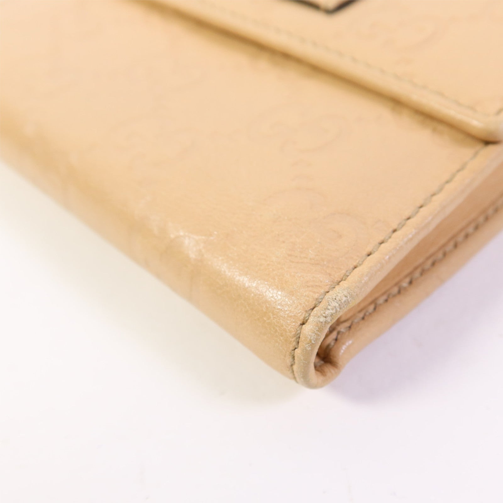 GUCCI 牛皮皮革Trifold Wallet金扣錢包