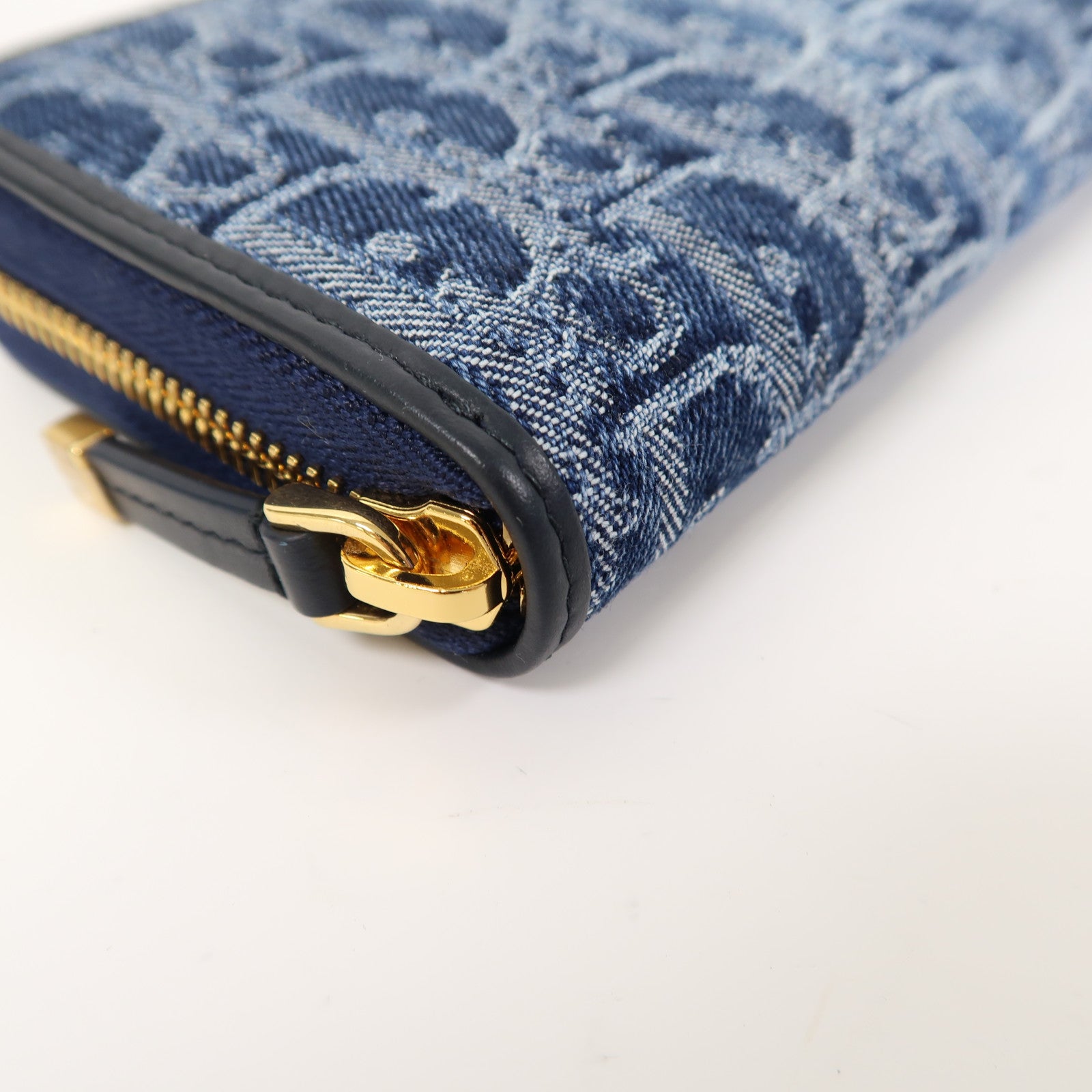Dior 【激減優惠】帆布Zipper Long Wallet金扣長錢包藍色