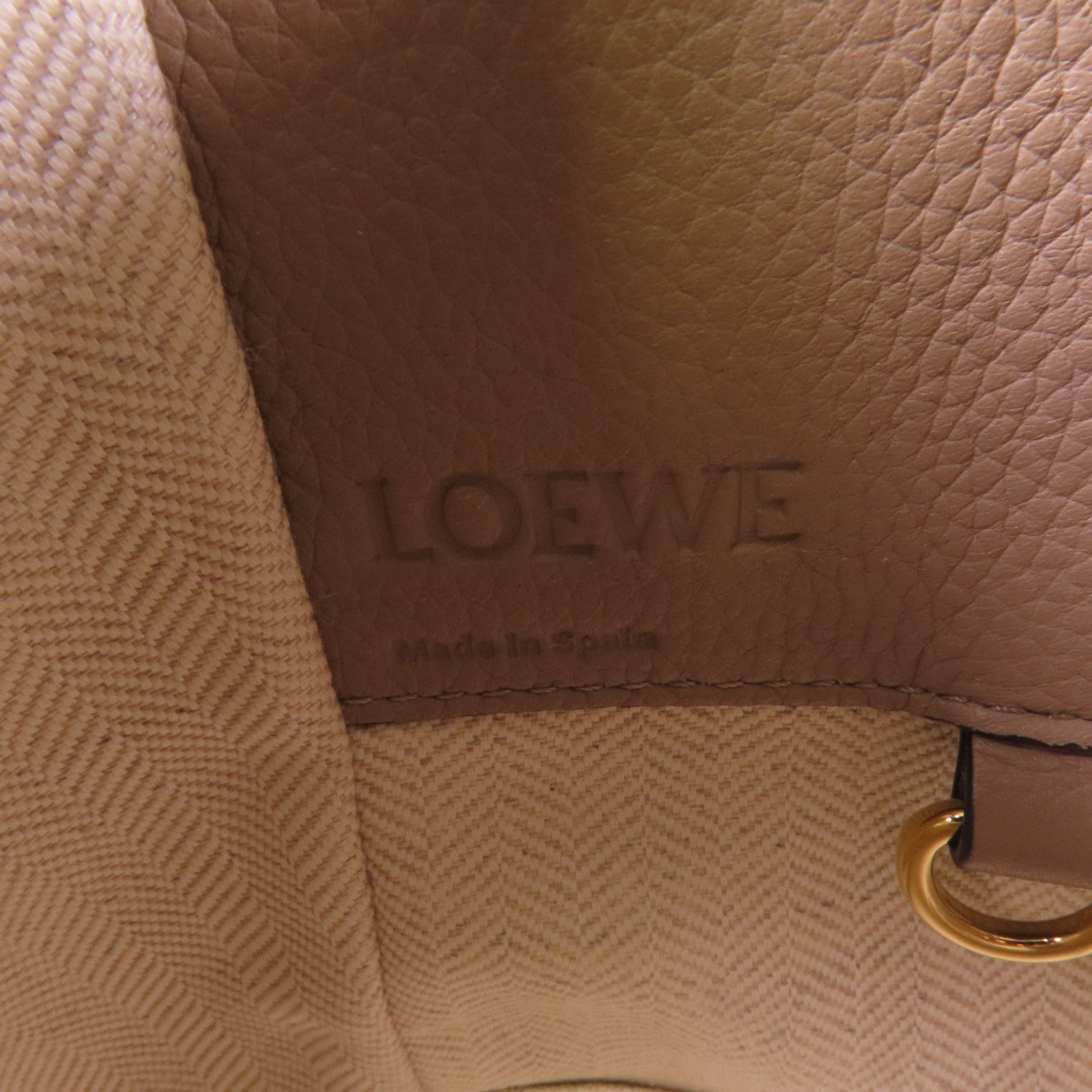 LOEWE GHW Hammock Small Hand Shoulder Bag Calfskin Leather Beige