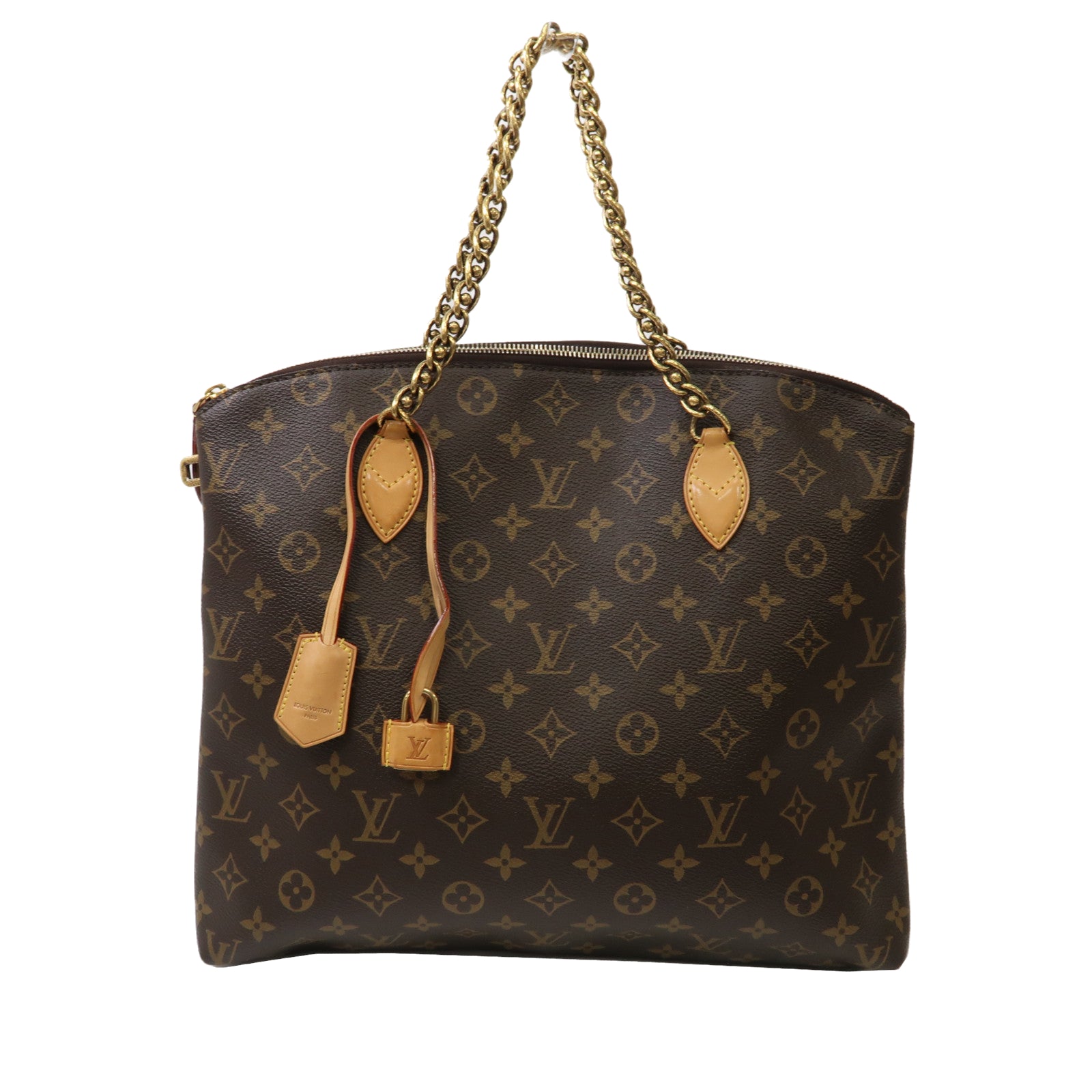 LOUIS VUITTON 【激減優惠】Monogram Lockit Chain金扣手挽袋啡色