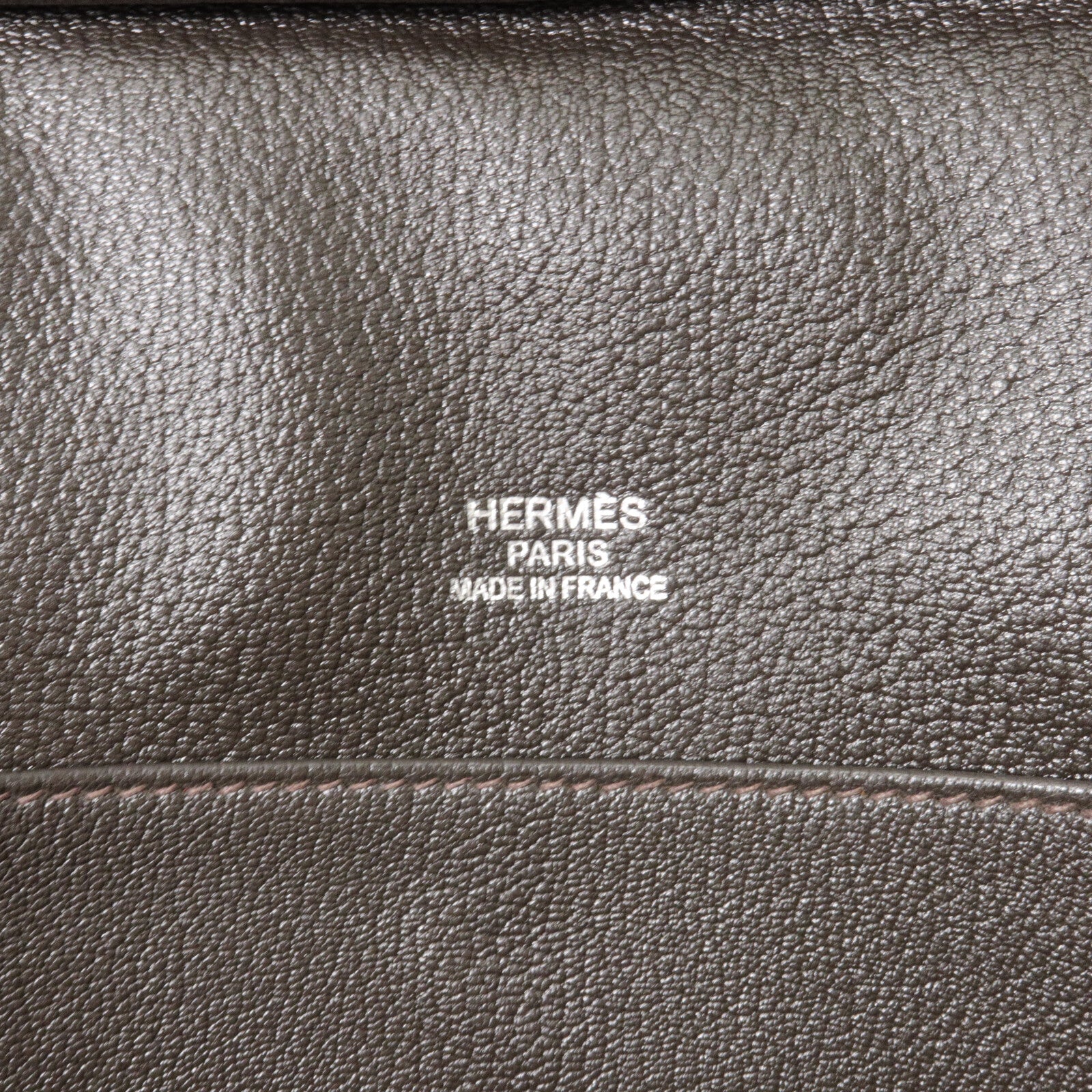 HERMES Evergrain皮革Plume Briefcase手挽袋Chocolate
