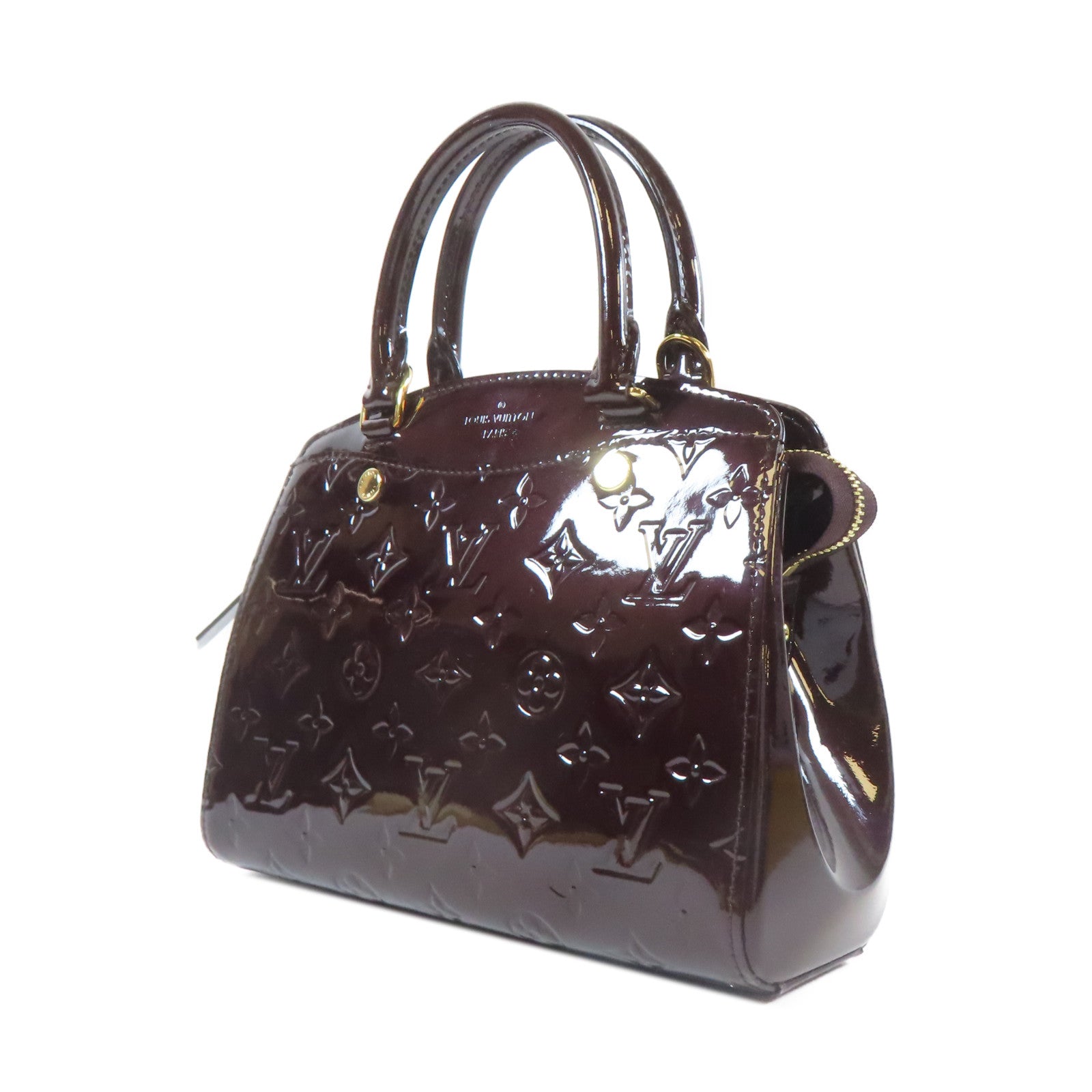 LOUIS VUITTON 【激減優惠】Vernis Brera PM金扣手挽肩背兩用袋啡色