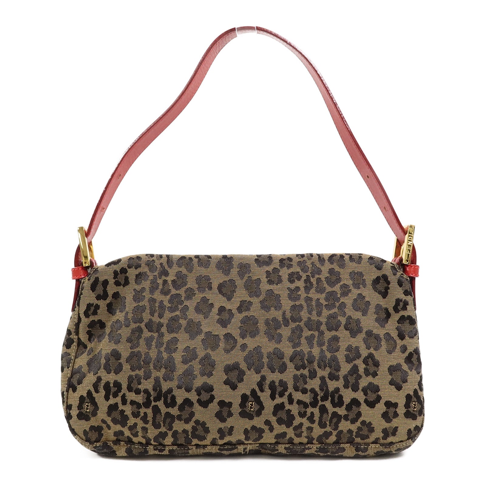 FENDI 帆布Leopard Baguette肩背袋