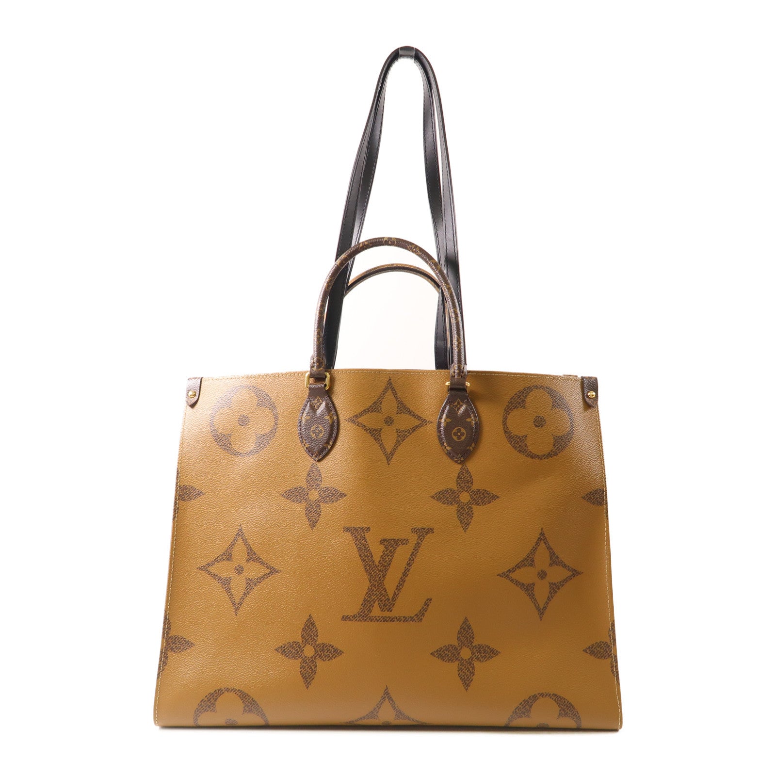 LOUIS VUITTON Monogram Giant OnTheGo GM金扣手挽肩背兩用袋棕色