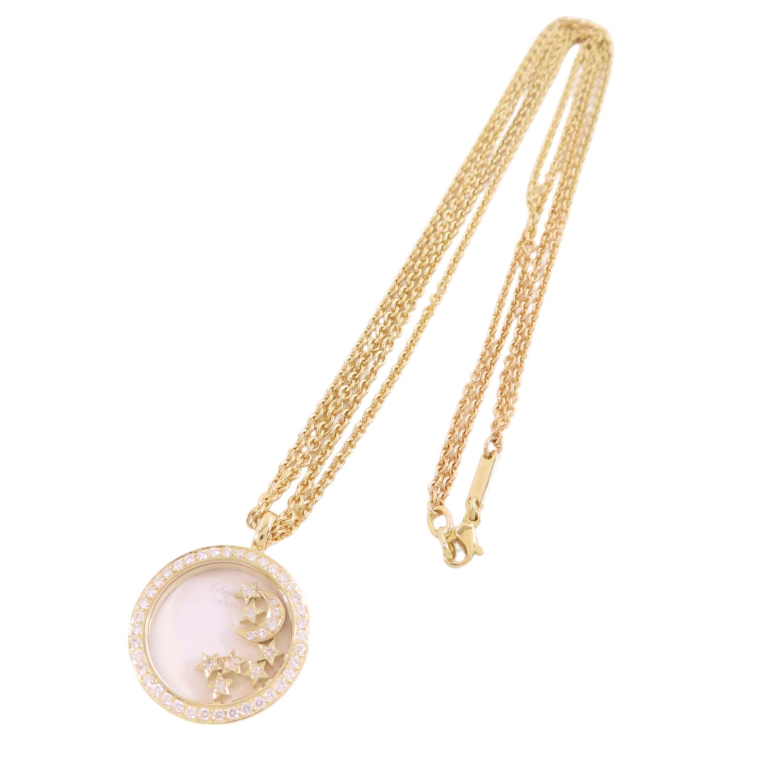 Chopard 18K黃金/鑽石Happy Diamonds Moon & Stars Necklace項鏈