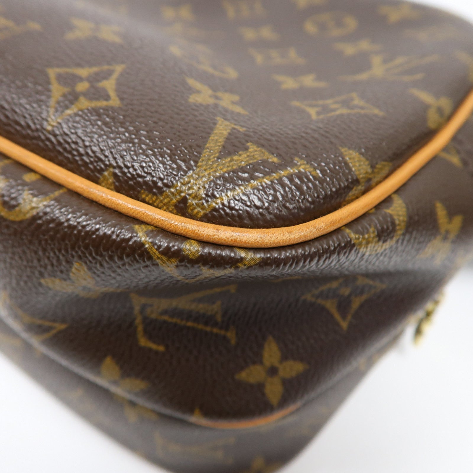 LOUIS VUITTON Monogram Reporter PM金扣肩背袋啡色