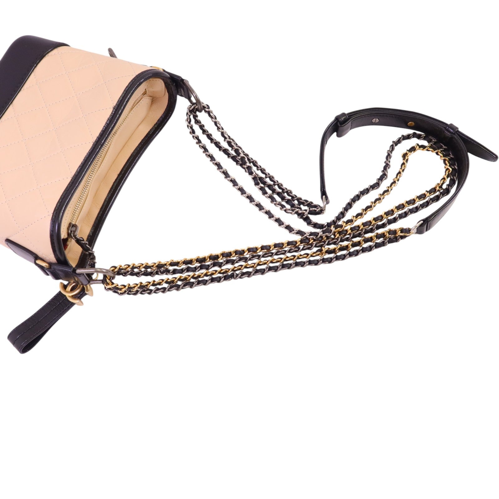 CHANEL 牛皮皮革Gabrielle Small金扣鏈帶肩背袋