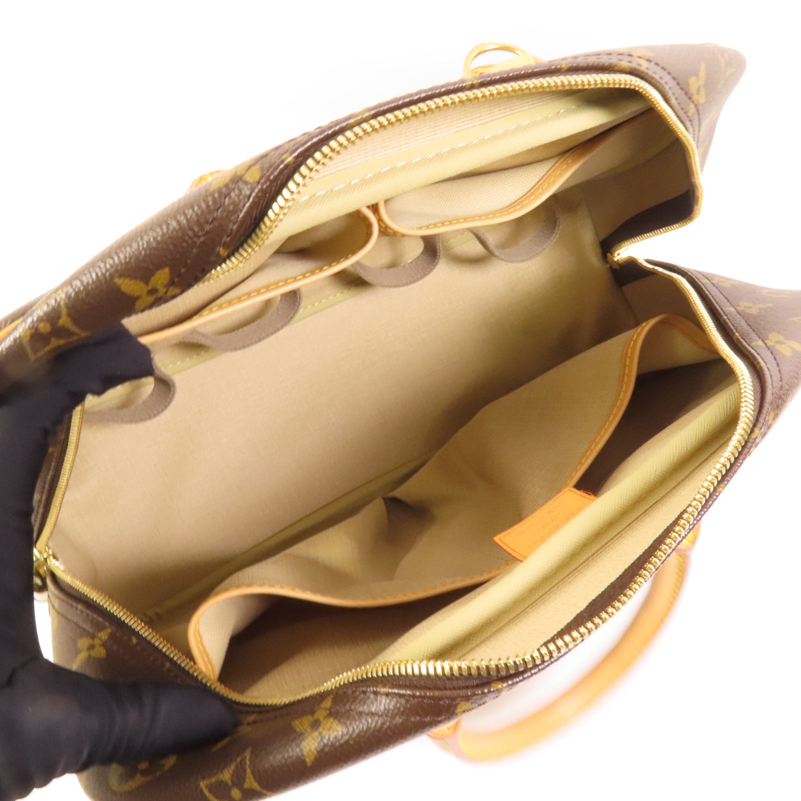 LOUIS VUITTON Monogram Deauville GM金扣手挽袋