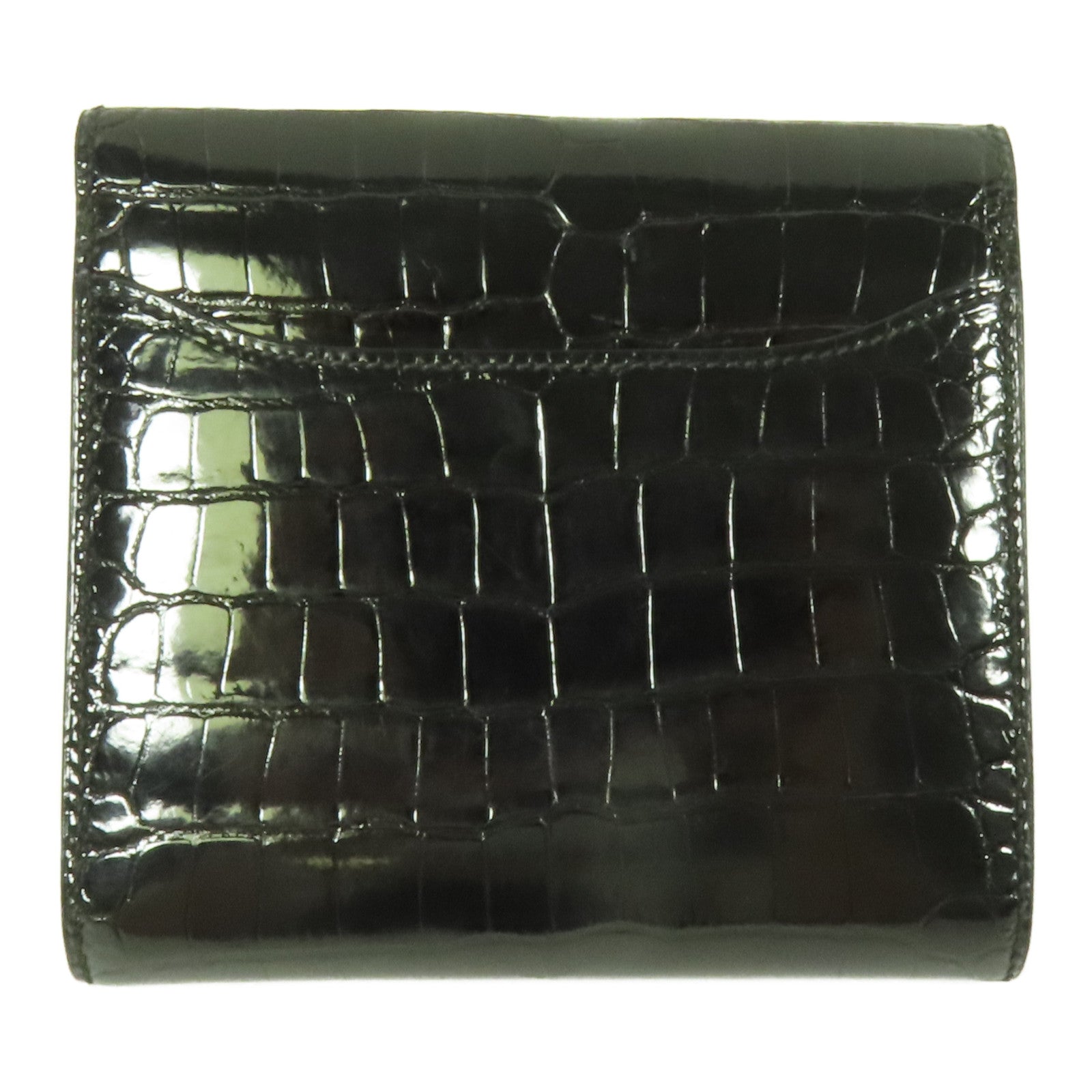 HERMES 鱷魚皮革Constance Wallet金扣錢包Noir