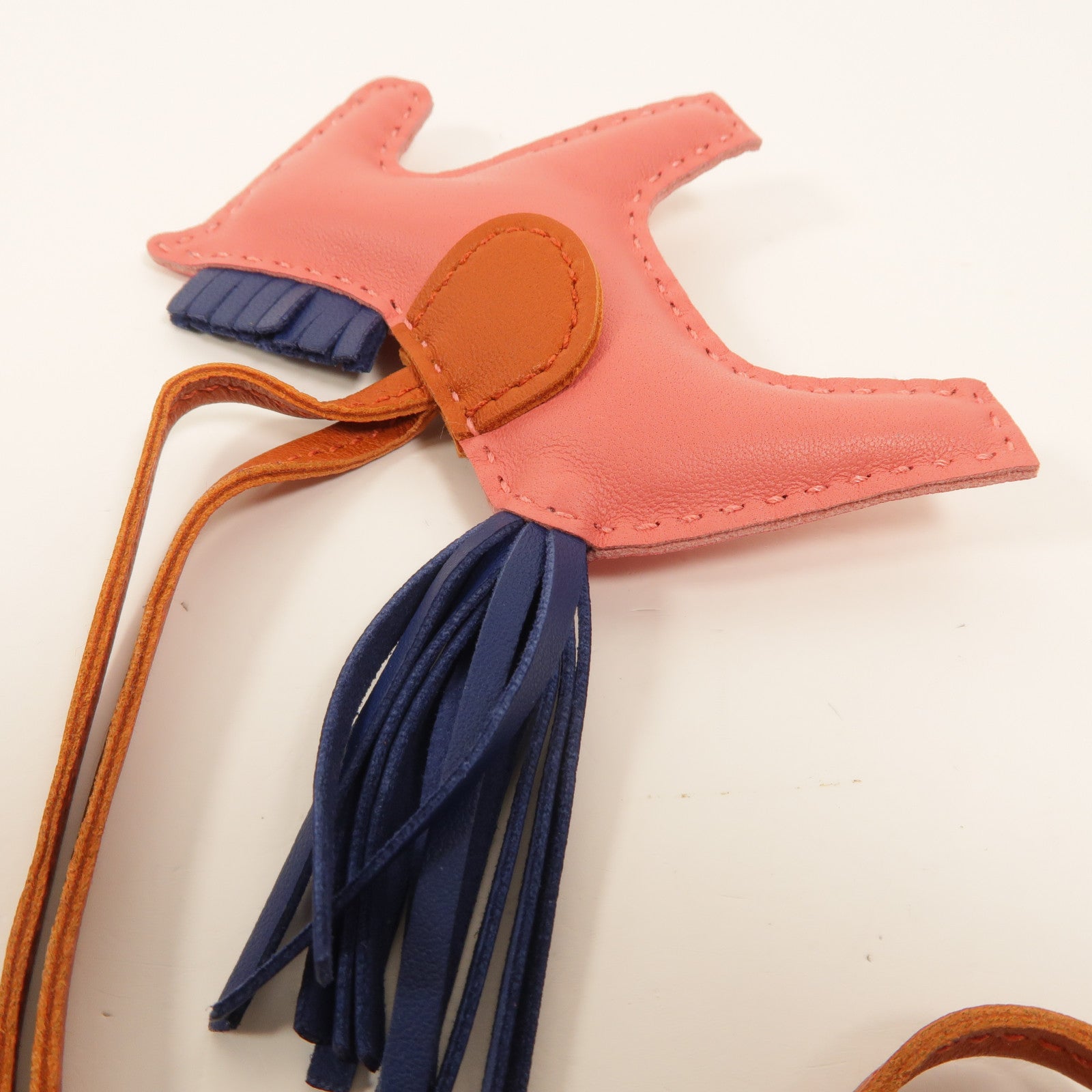 HERMES Milo皮革Rodeo PM掛飾Rose Azalee/Bleu de Malte/Cornaline