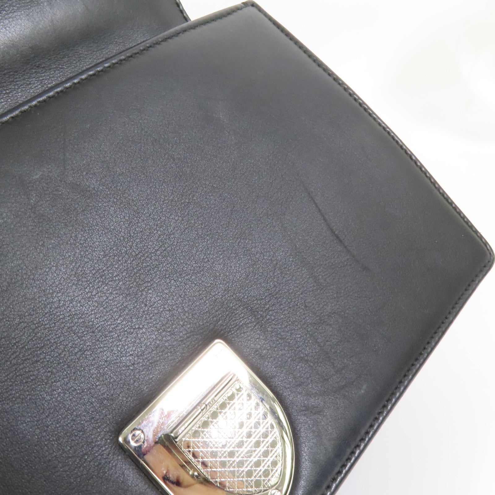 Dior 牛皮皮革Chain Shoulder銀扣鏈帶肩背袋