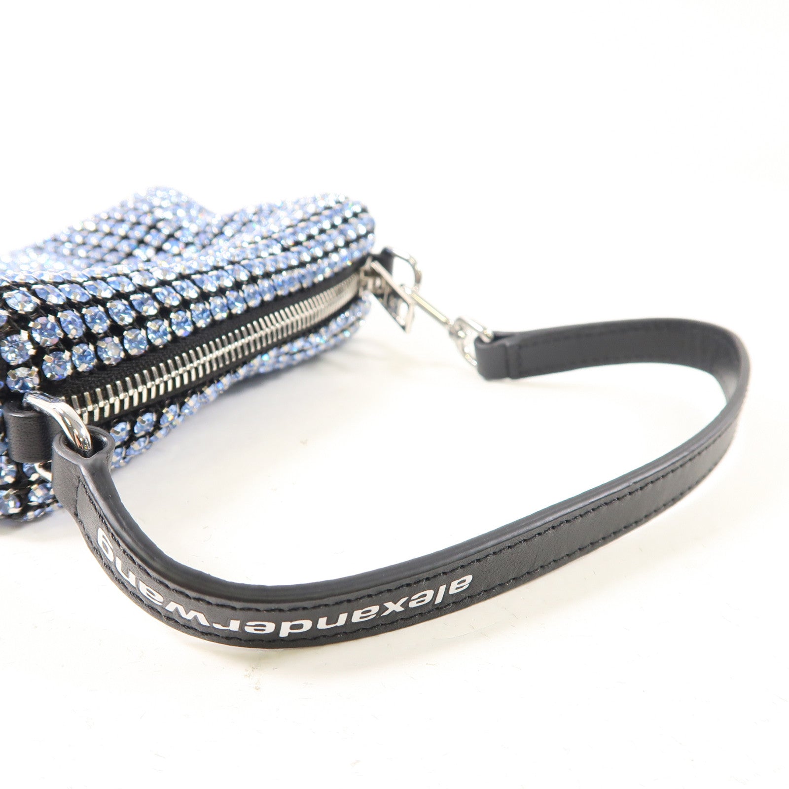 alexanderwang 帆布/水晶Alexander Wang Pouch銀扣手挽袋黑色/藍色