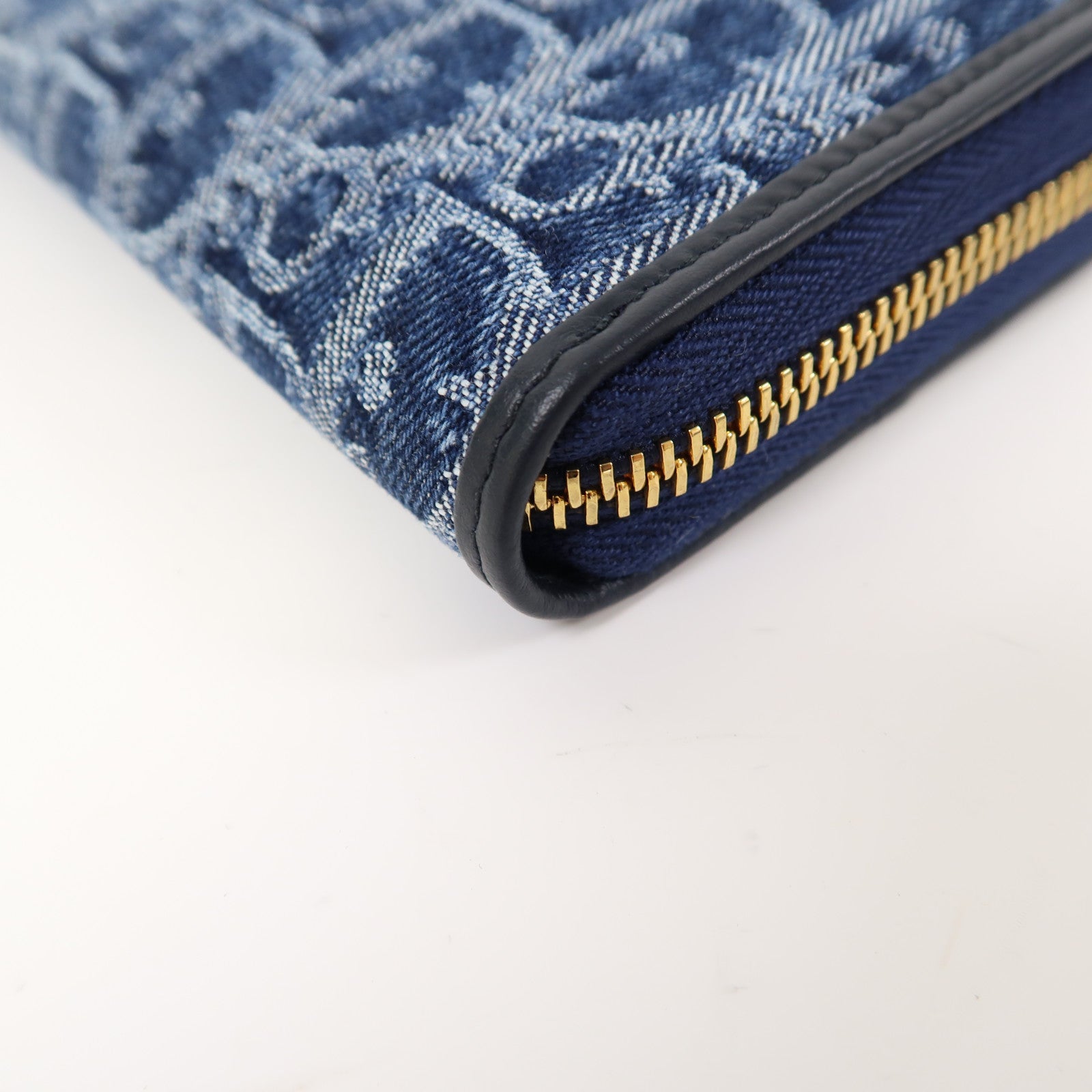 Dior 【激減優惠】帆布Zipper Long Wallet金扣長錢包藍色