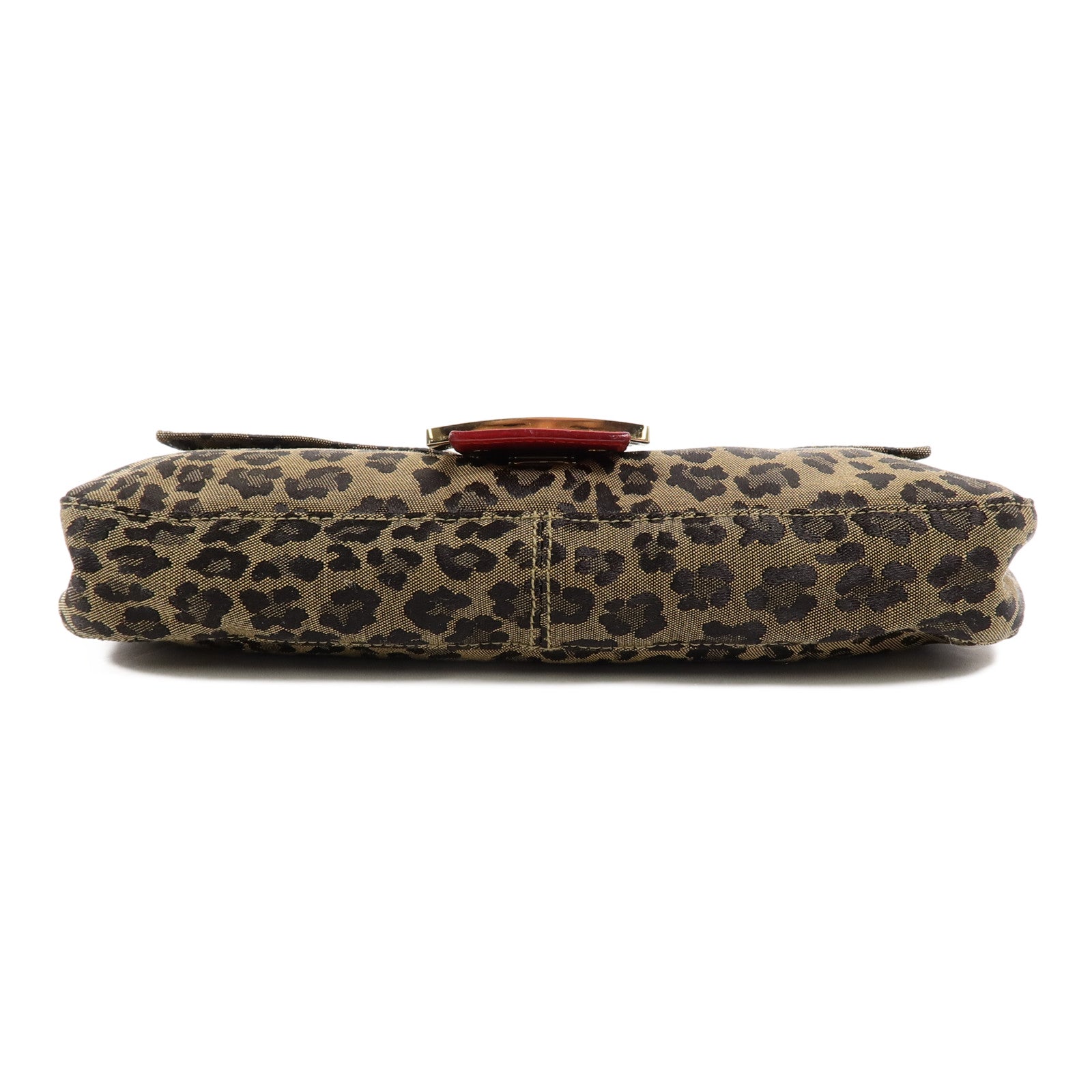 FENDI 帆布Leopard Baguette肩背袋