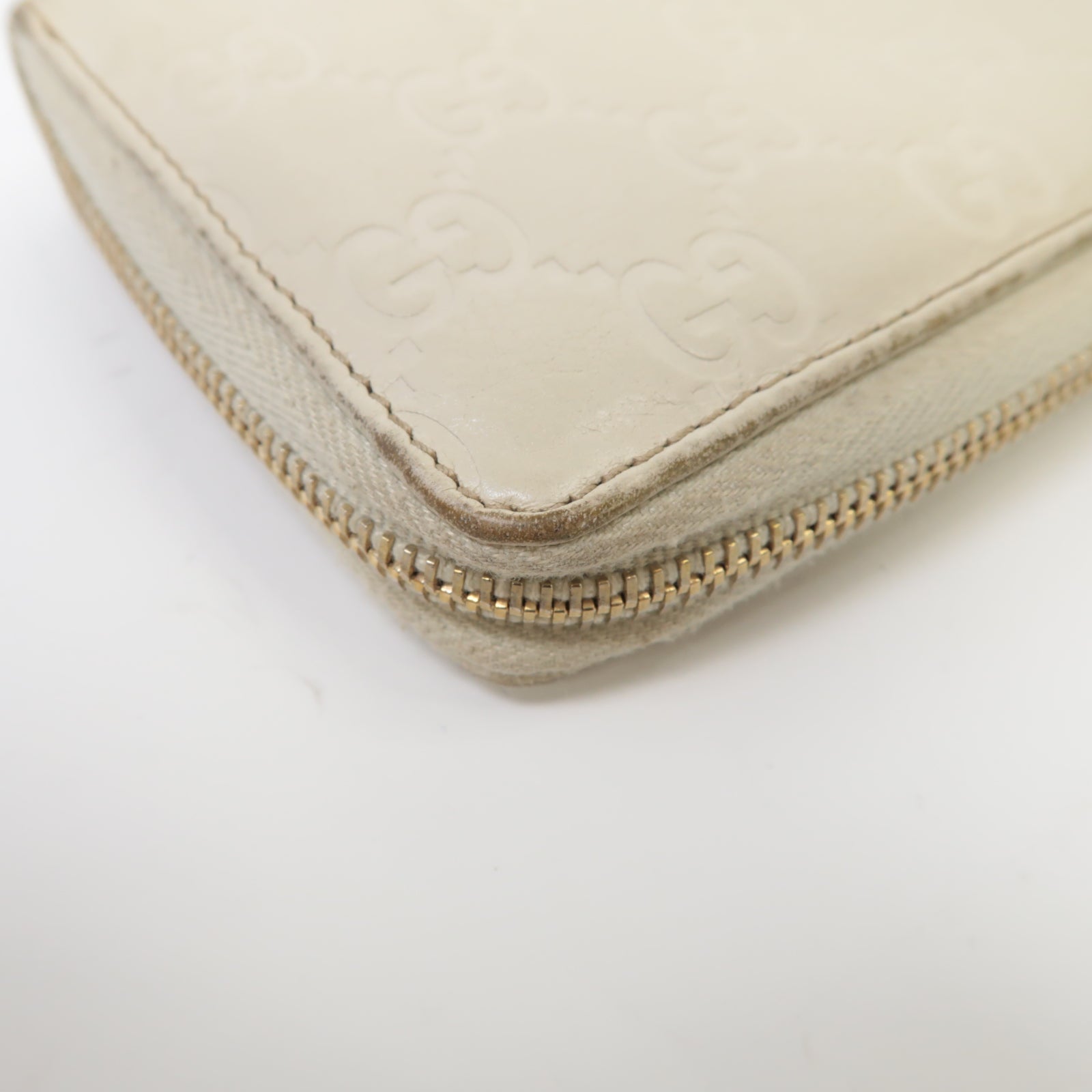 GUCCI 【激減優惠】皮革Long Wallet金扣長錢包白色