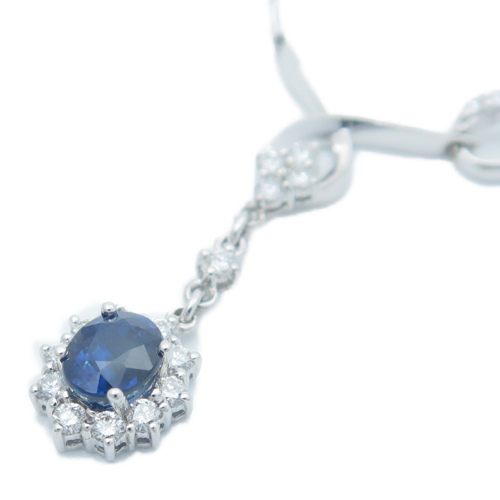 JEWELRY 18K白金Sapphire Diamond Necklace藍寶石/鑽石項鍊