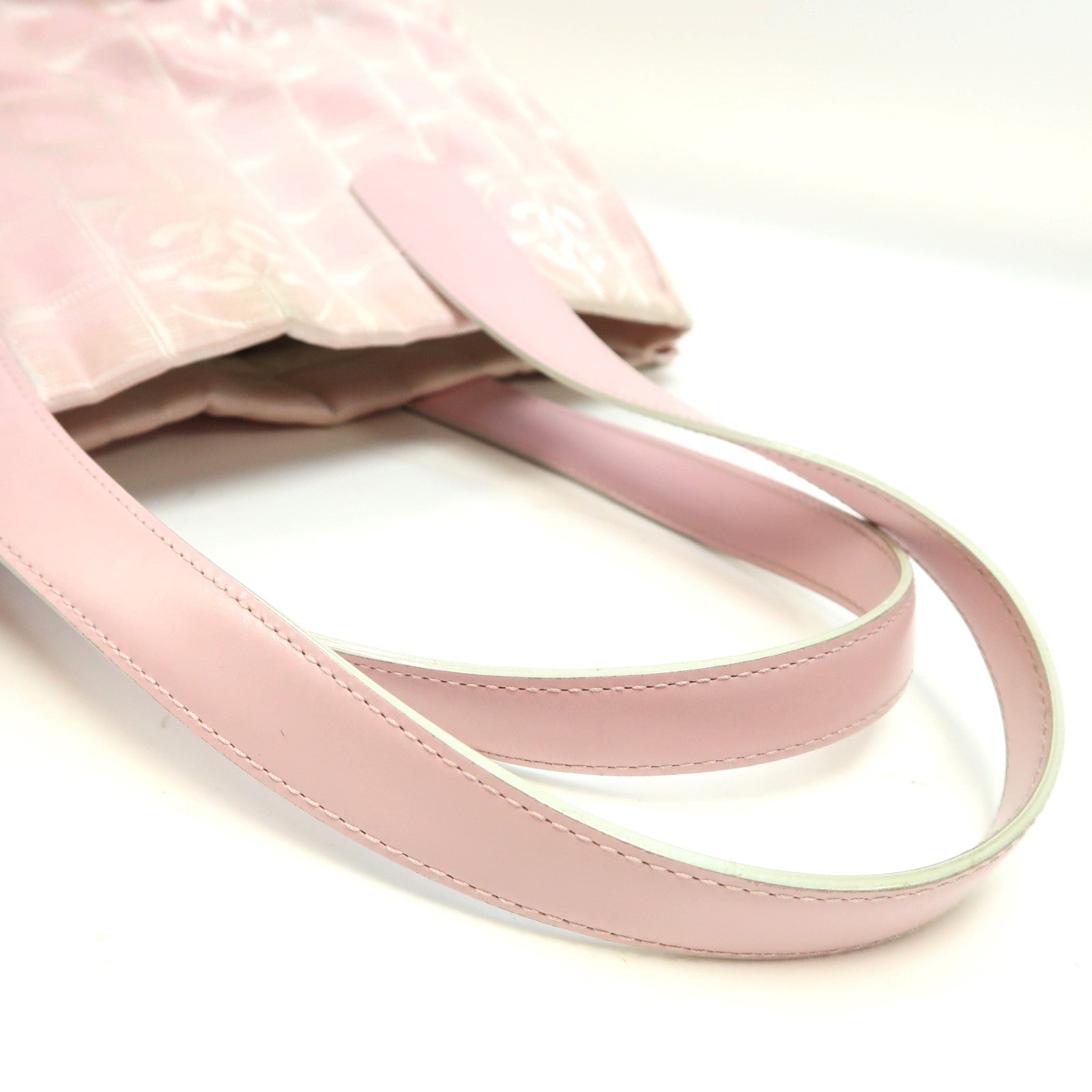 CHANEL 【激減優惠】尼龍New Travel Line Tote Bag金扣手挽袋粉紅色