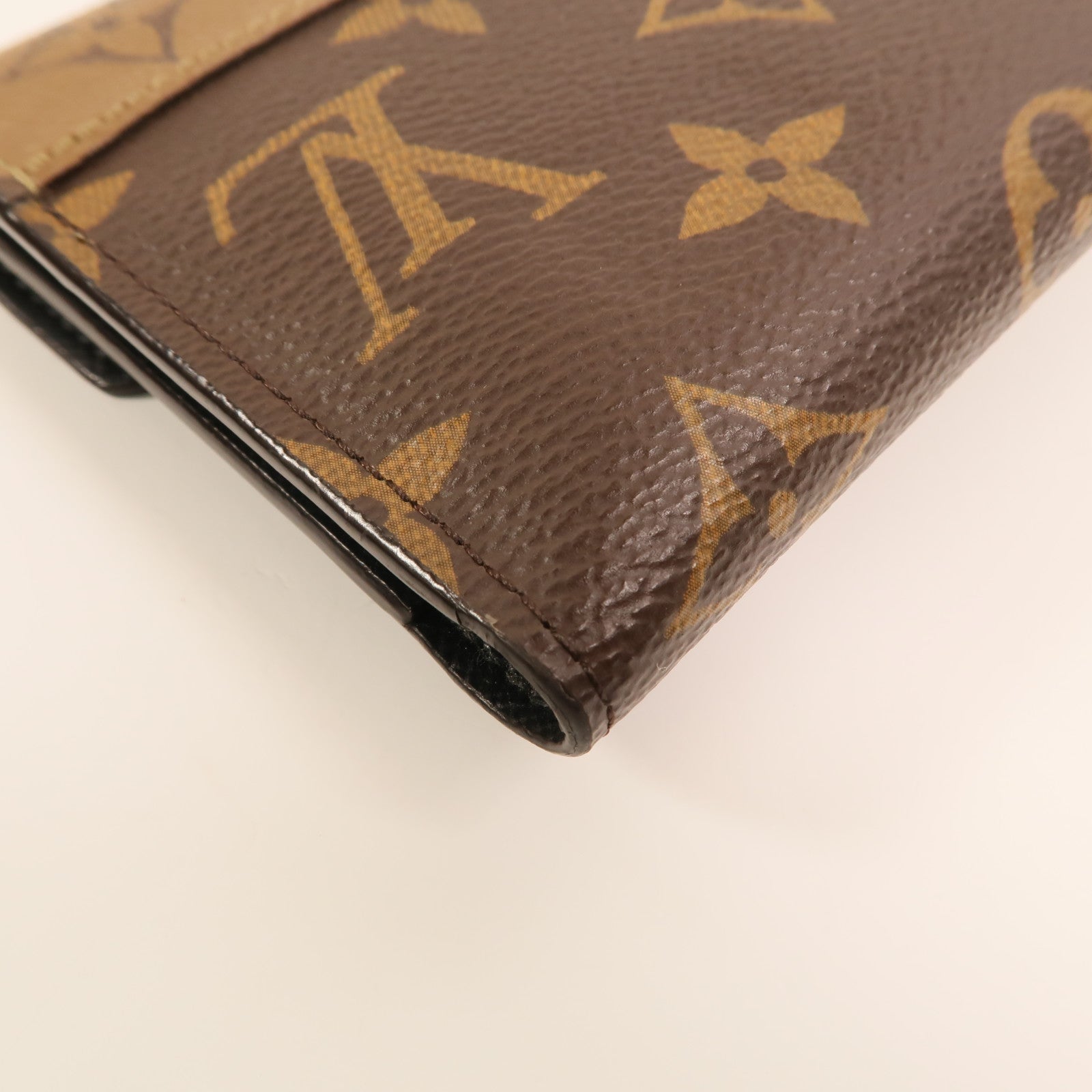 LOUIS VUITTON Monogram/Monogram Reverse Victorine Wallet金扣錢包棕色