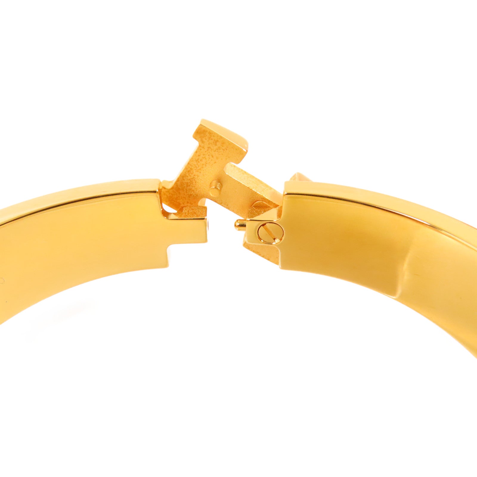 HERMES 金屬/琺瑯Clic H Bracelet手鐲白色/藍色/啡色/金色