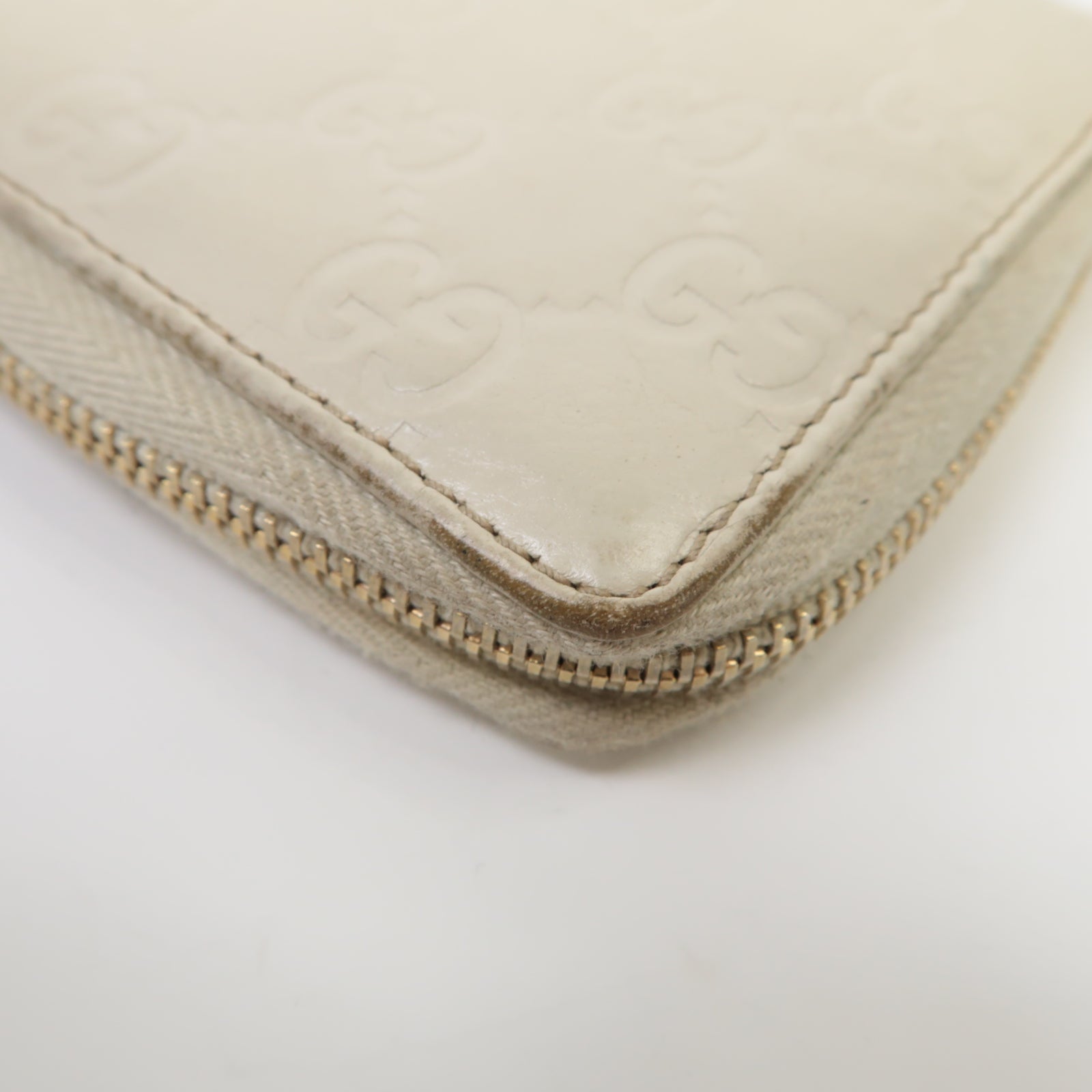 GUCCI 【激減優惠】皮革Long Wallet金扣長錢包白色
