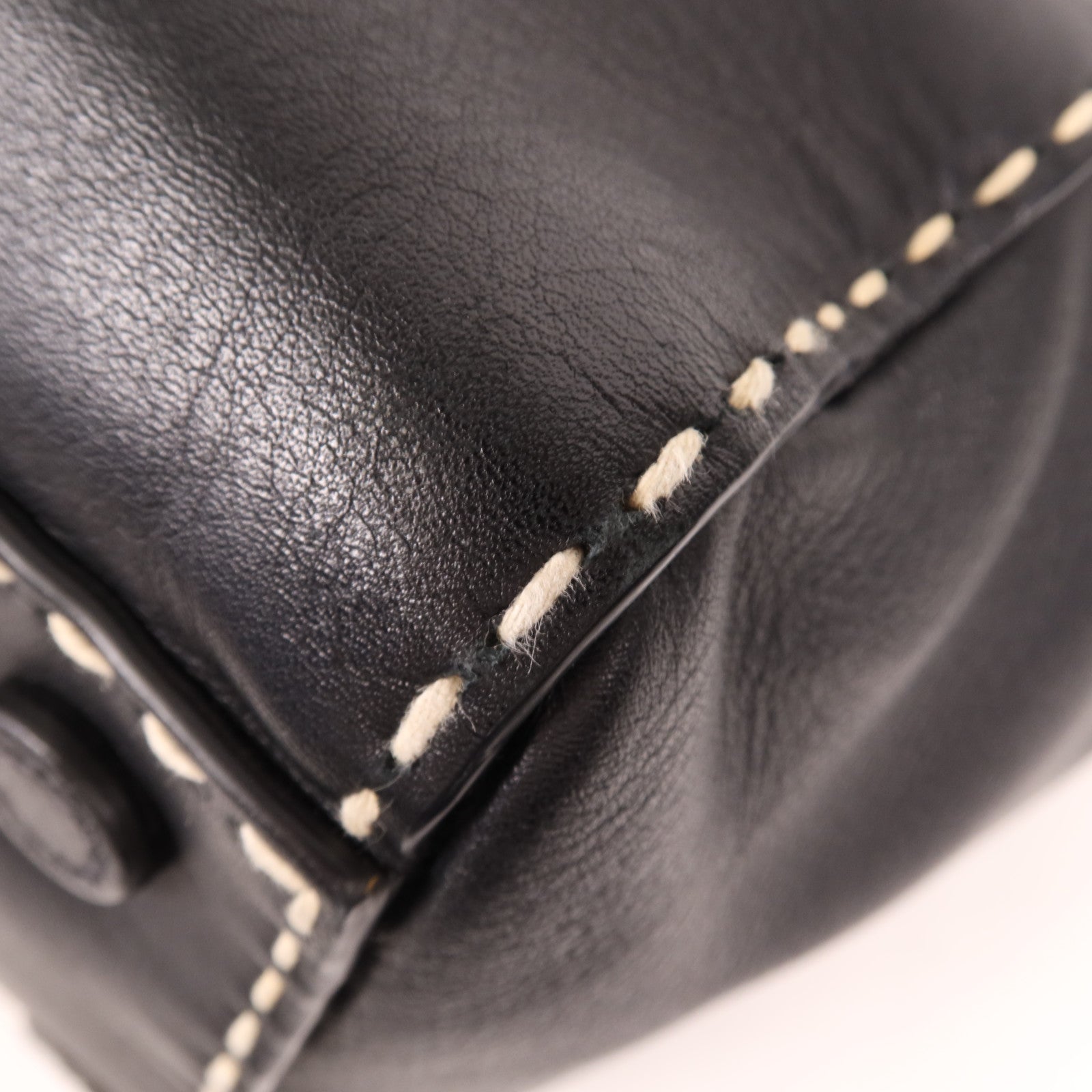 PRADA 牛皮皮革Hand Bag銀扣手挽肩背兩用袋