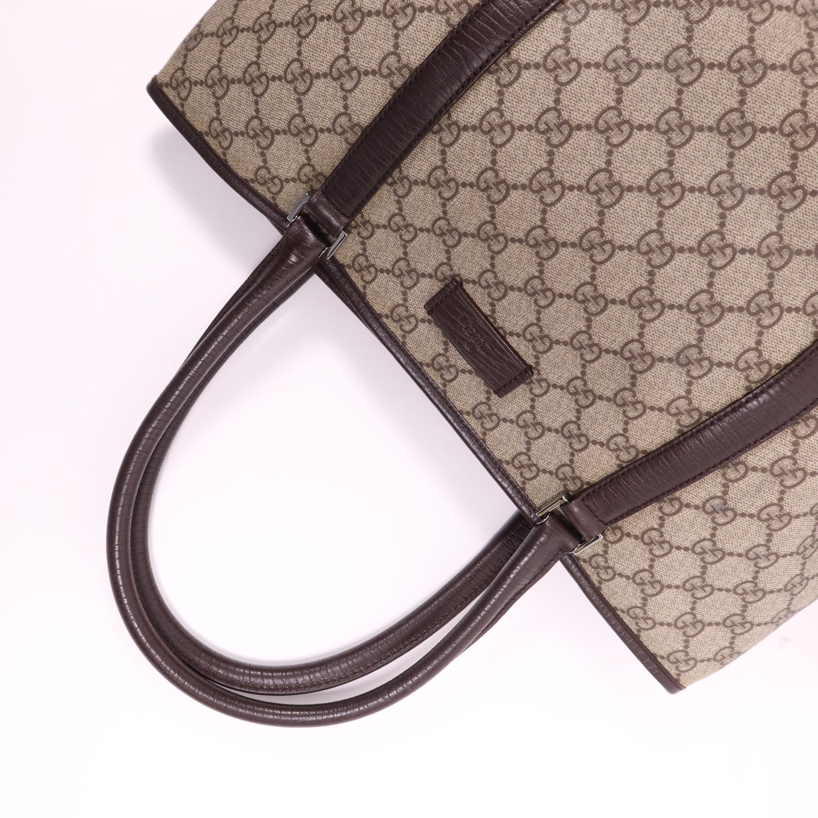 GUCCI 塗層帆布Tote銀扣肩背袋