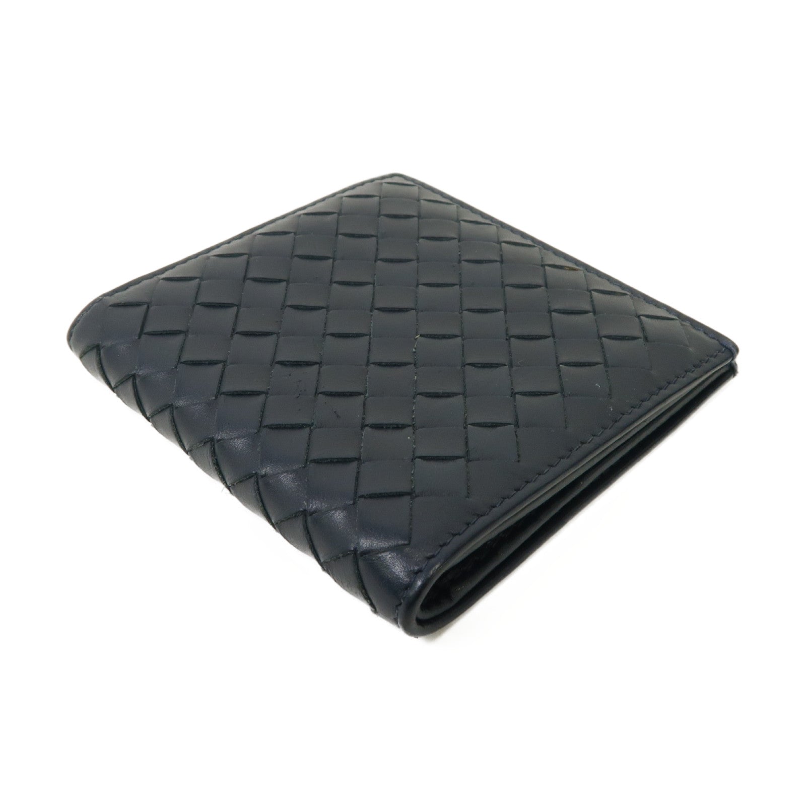 BOTTEGA VENETA 織紋皮革Wallet錢包深藍色