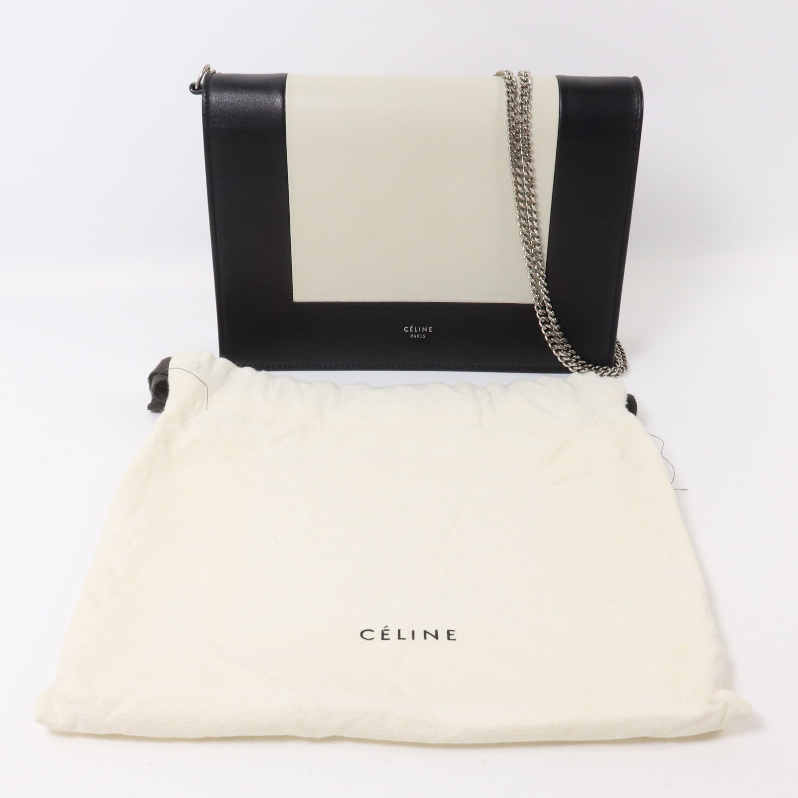 CELINE 牛皮皮革Frame Wallet On Chain鏈帶肩背袋